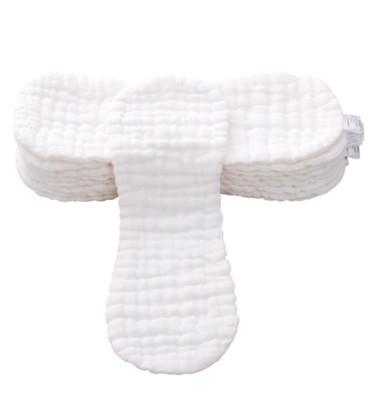 Happy Cherry Washable Cotton Diaper Inserts - 12 Reusable Baby Diapers (10 White + 2 Extra) | Eco-Friendly International Shipping - Buy Online on GoSupps.com