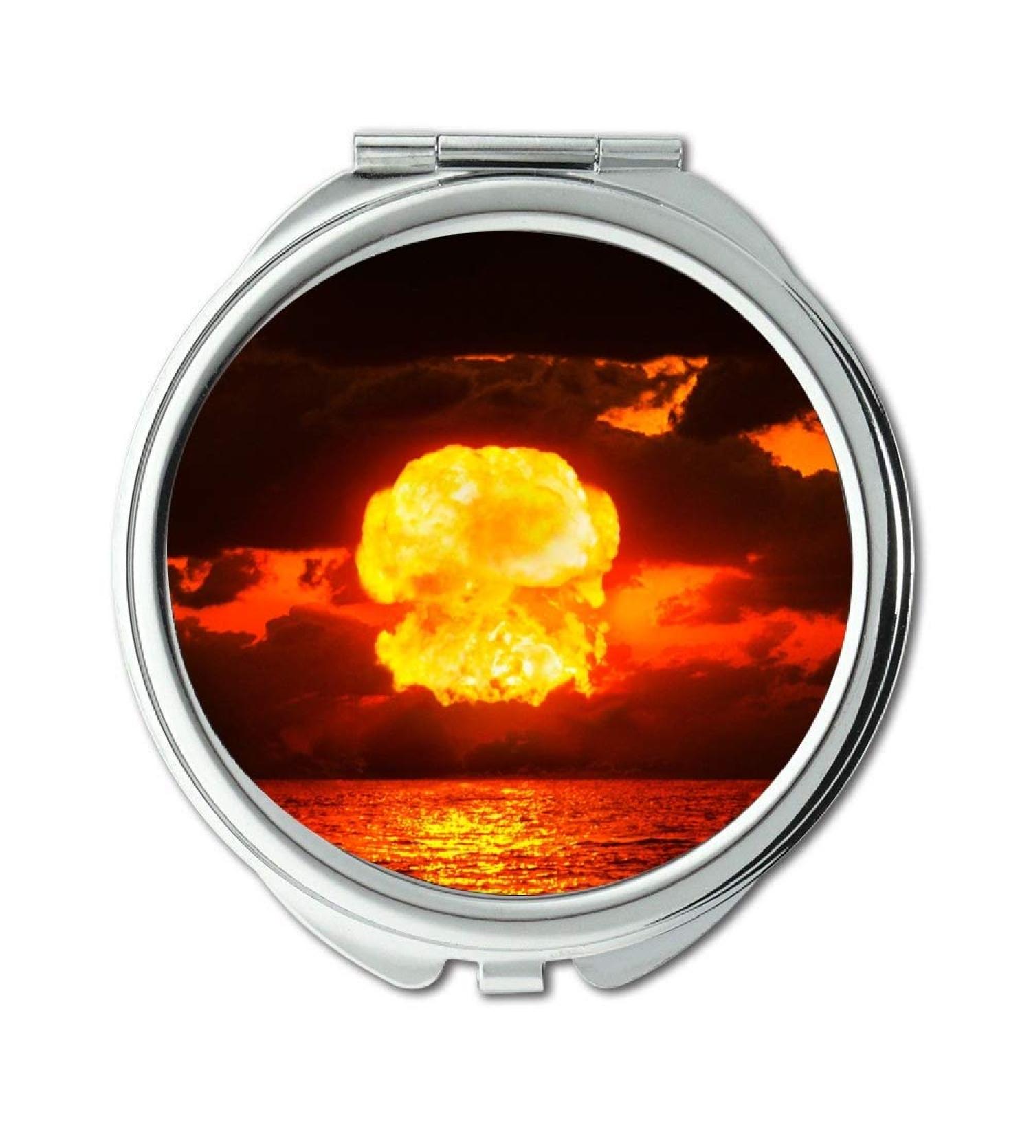 Mirror earth round makeup mirror o-NUCLEAR-EXPLOSION-facebook makeup mirrors pocket mirror portable mirror - Buy Online on GoSupps.com