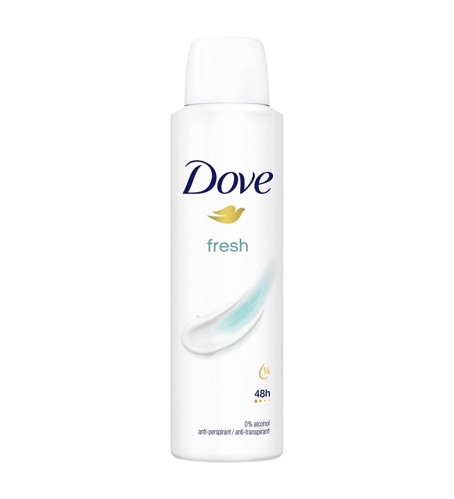 Dove Fresh Anti-perspirant Deodorant Spray pack of 6 with moisturising cream for 48 hours of protection 150 ml Fresh 150 ml (Pack of 6) - Buy Online on GoSupps.com