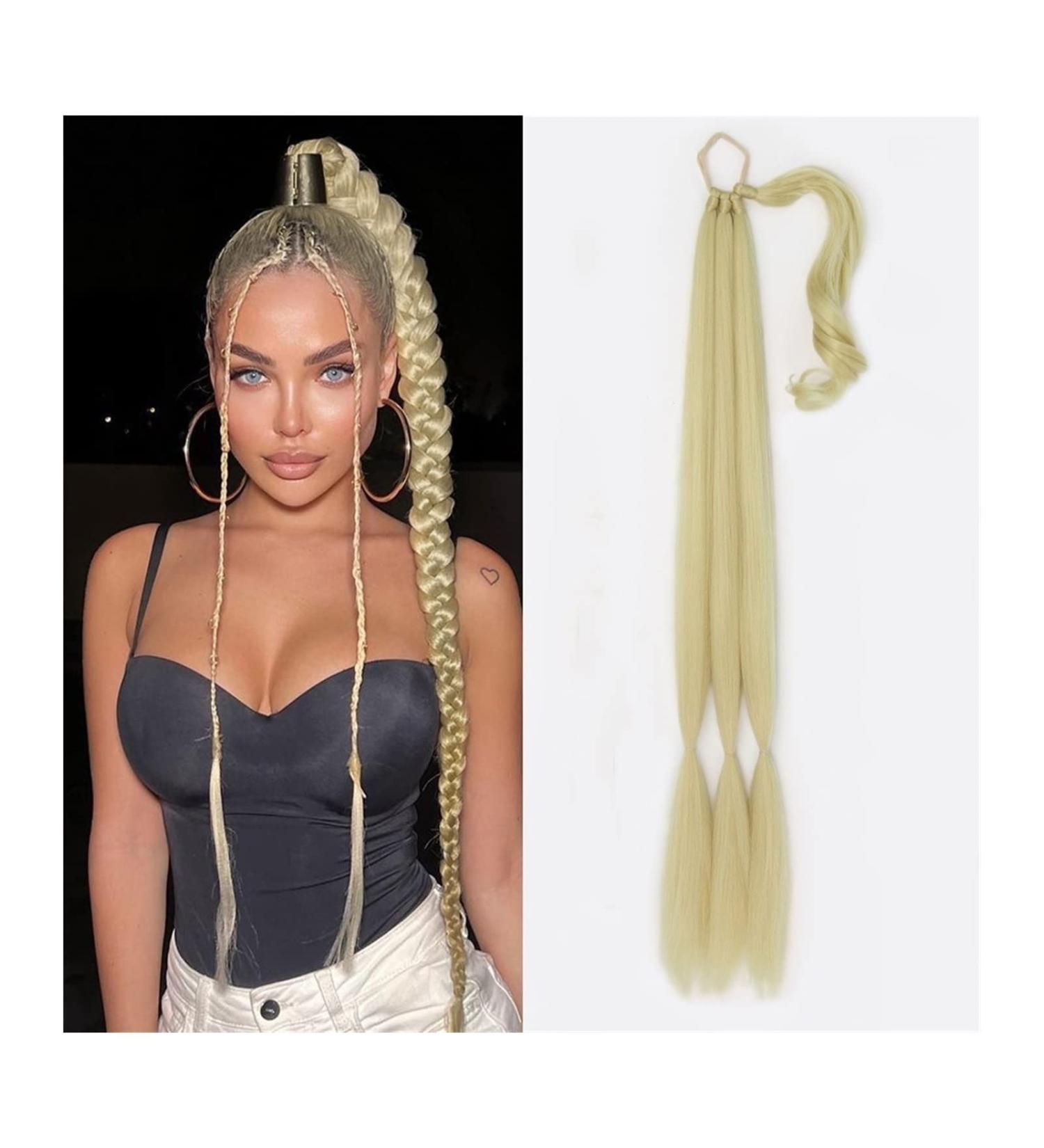 Ponytail Extensions Ponytails Hair pieces For Women Daily Use 26/34 Inch Around Ponytail Extension Synthetic Long Braided Ponytail with Hair Tie Straight Wrap for Women(Color:Light blonde Size:26inch) 26inch Light blonde - Buy Online on GoSupps.com