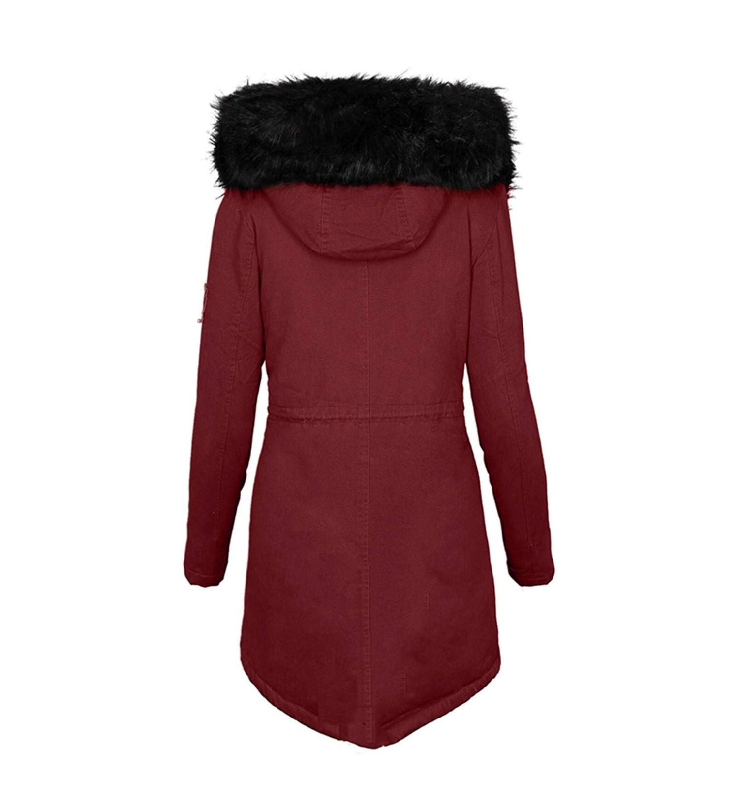 Hanxiulin Oversized Plush Jacket - Warm Lined Fleece Hoodie for Women | Cozy Autumn & Winter Outdoor Coat in Wine - Perfect for Transition Seasons - Buy Online on GoSupps.com