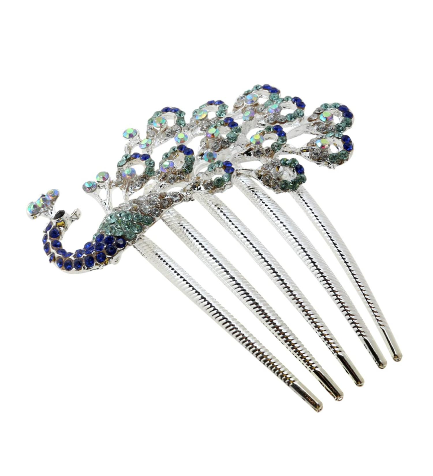 MAGICLULU Hairpin Comb Women Hair Accessories Rhinestone Hair Accessories Flower Hair Combs Bridal Headpieces for Womens Hair Accessories Tiara Hair Clip Comb Crystal Peacock Bride - Buy Online on GoSupps.com