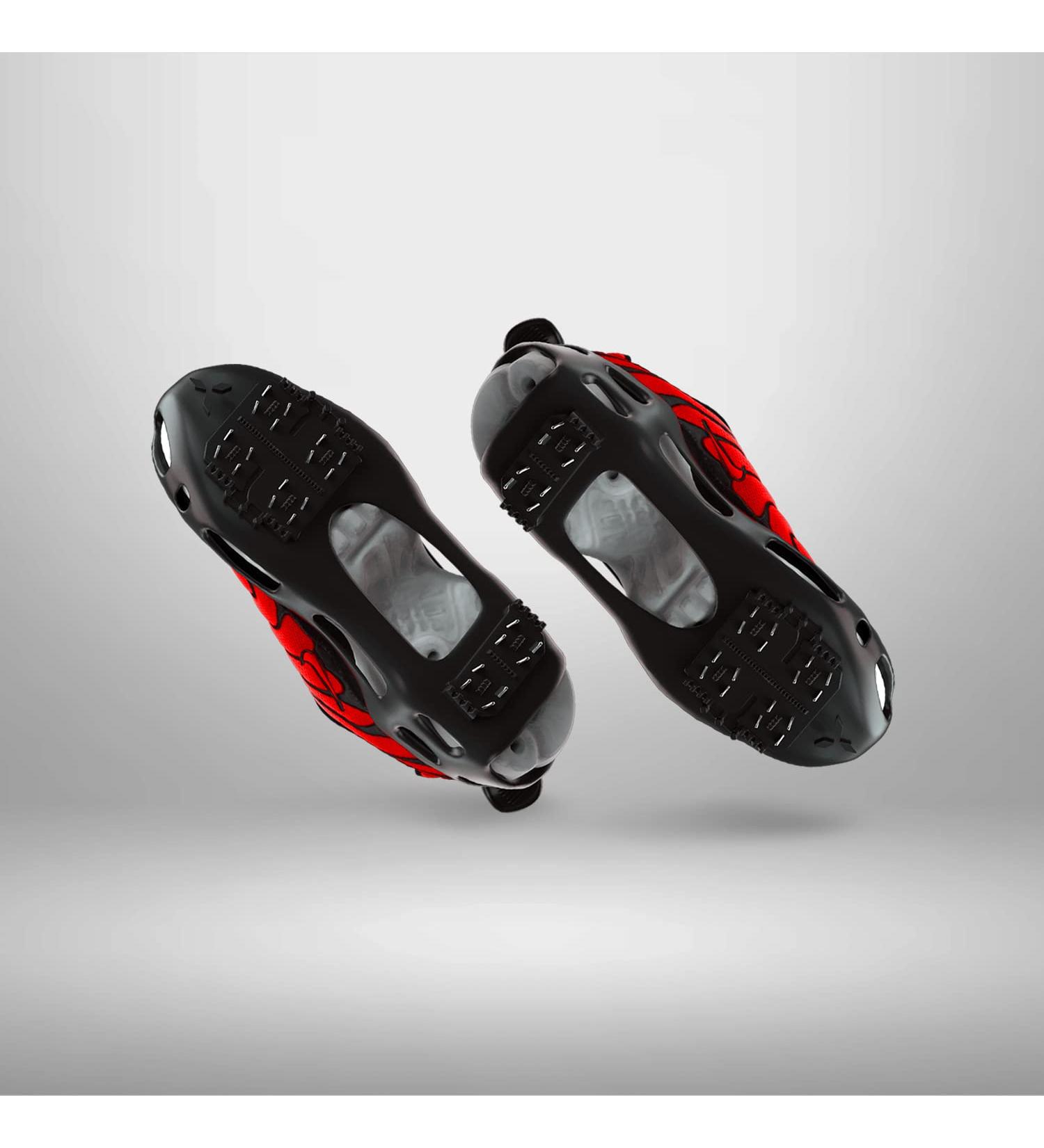 Quadtrek All Terrain Traction Cleats - Anti Skid Ice Claw Grip Crampons for Snow Hiking, Trekking, and Mud - Black Medium (7-9.5 Men/8-11 Women) - Buy Online on GoSupps.com