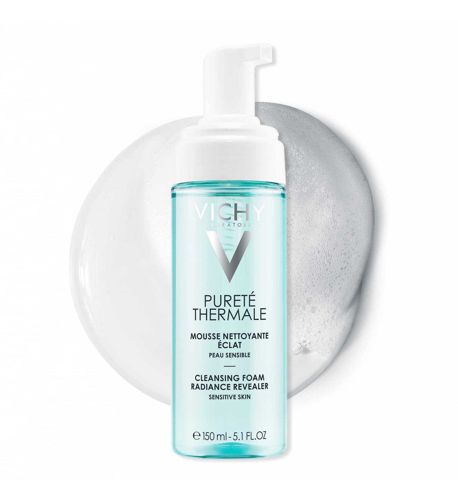 Vichy Foaming Facial Cleanser Puret Thermale Purifying Foaming Water Cleanser for Sensitive Skin Soap-Free Paraben-Free and Hypoallergenic 150mL - Buy Online on GoSupps.com