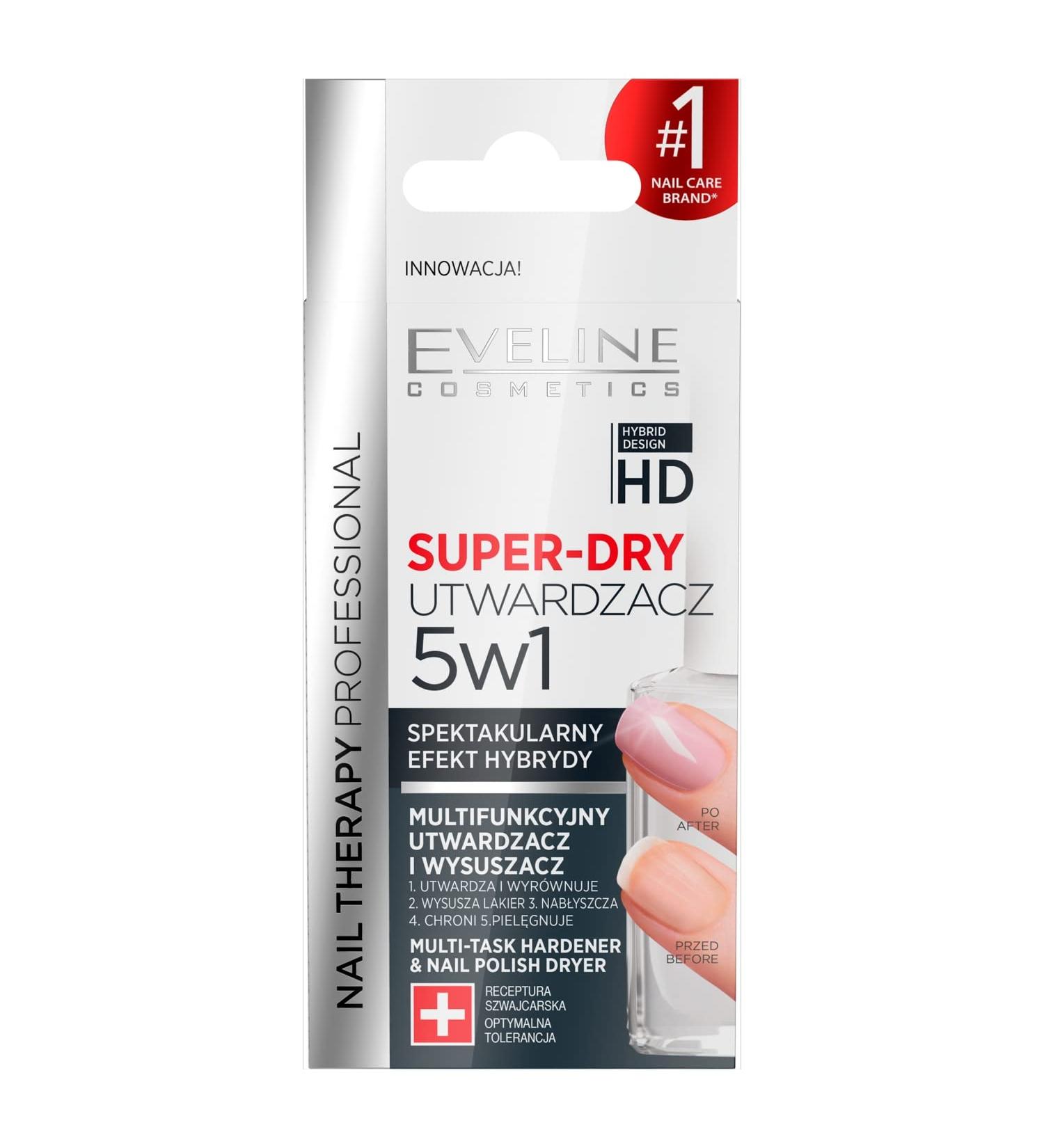 Eveline NAIL THERAPY 5 in 1 Super Dry Top Coat & Express Nail Polish Dryer 12ml - Buy Online on GoSupps.com