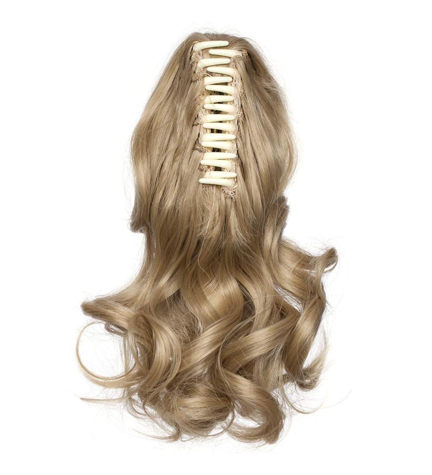 Voluminous Wavy Ash Blond Ponytail Extension - 30cm Corrugated Hair Braid | Realistic 110g Hair Piece for Effortless Style - Buy Online on GoSupps.com