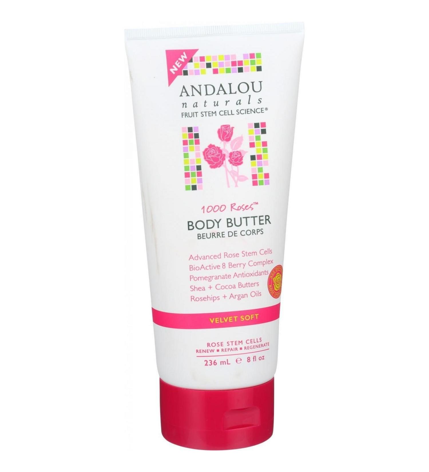 Andalou Naturals Body Butter - 1000 Roses - 8 oz