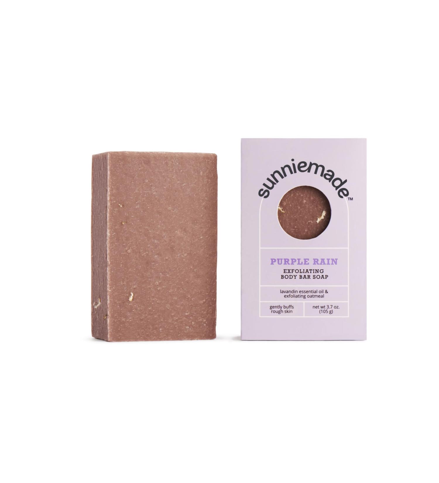 Buy Exfoliating Body Bar Soap - Purple Rain | Natural Sustainable With Lavandin & Oatmeal | International Shipping - Buy Online on GoSupps.com