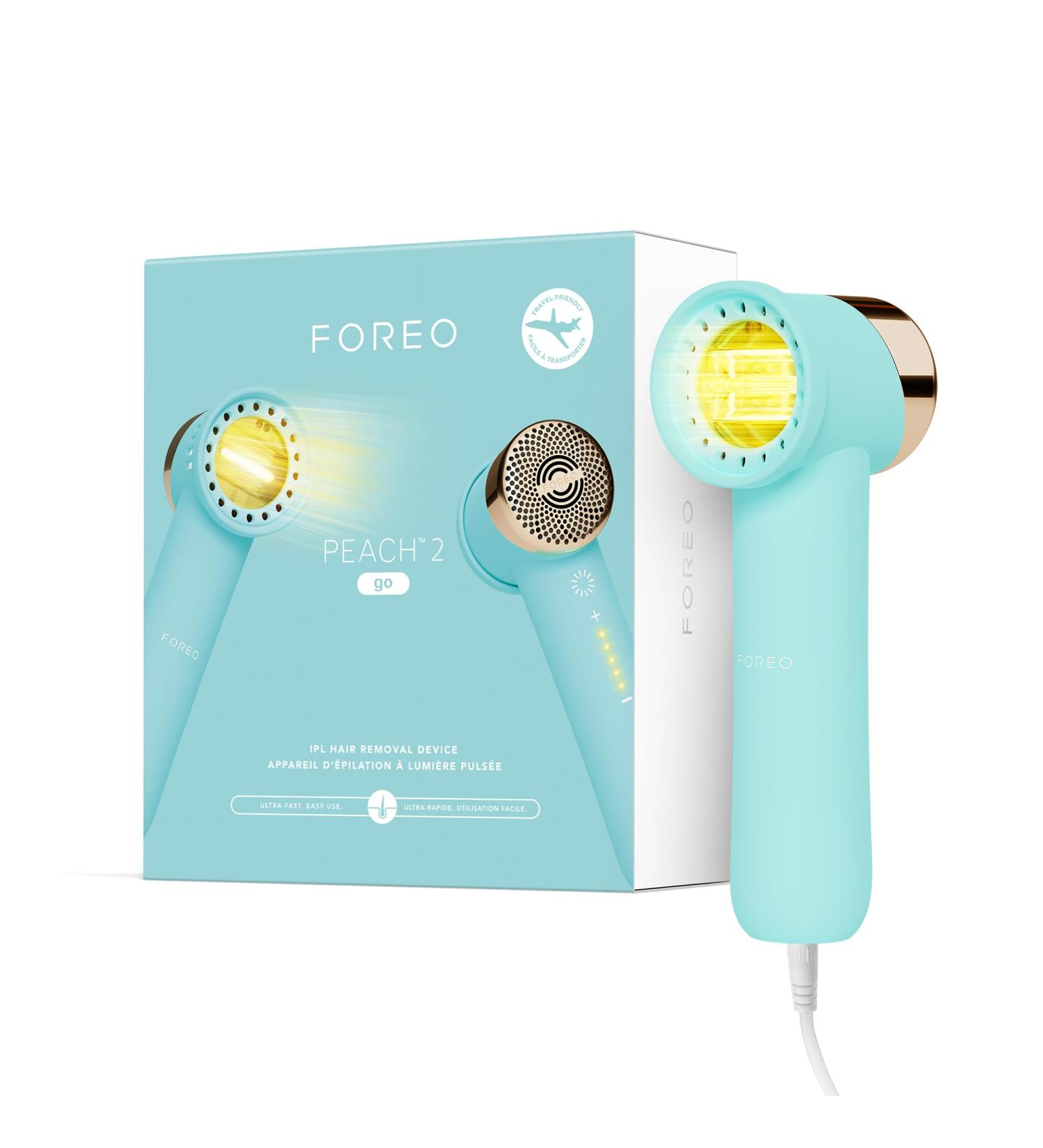 FOREO Peach 2 Go IPL Hair Removal Device - Travel-Friendly Painless Laser Hair Removal for Body & Face Skin Cooling & Silicone Shield - Customizable Arctic Blue - Buy Online on GoSupps.com