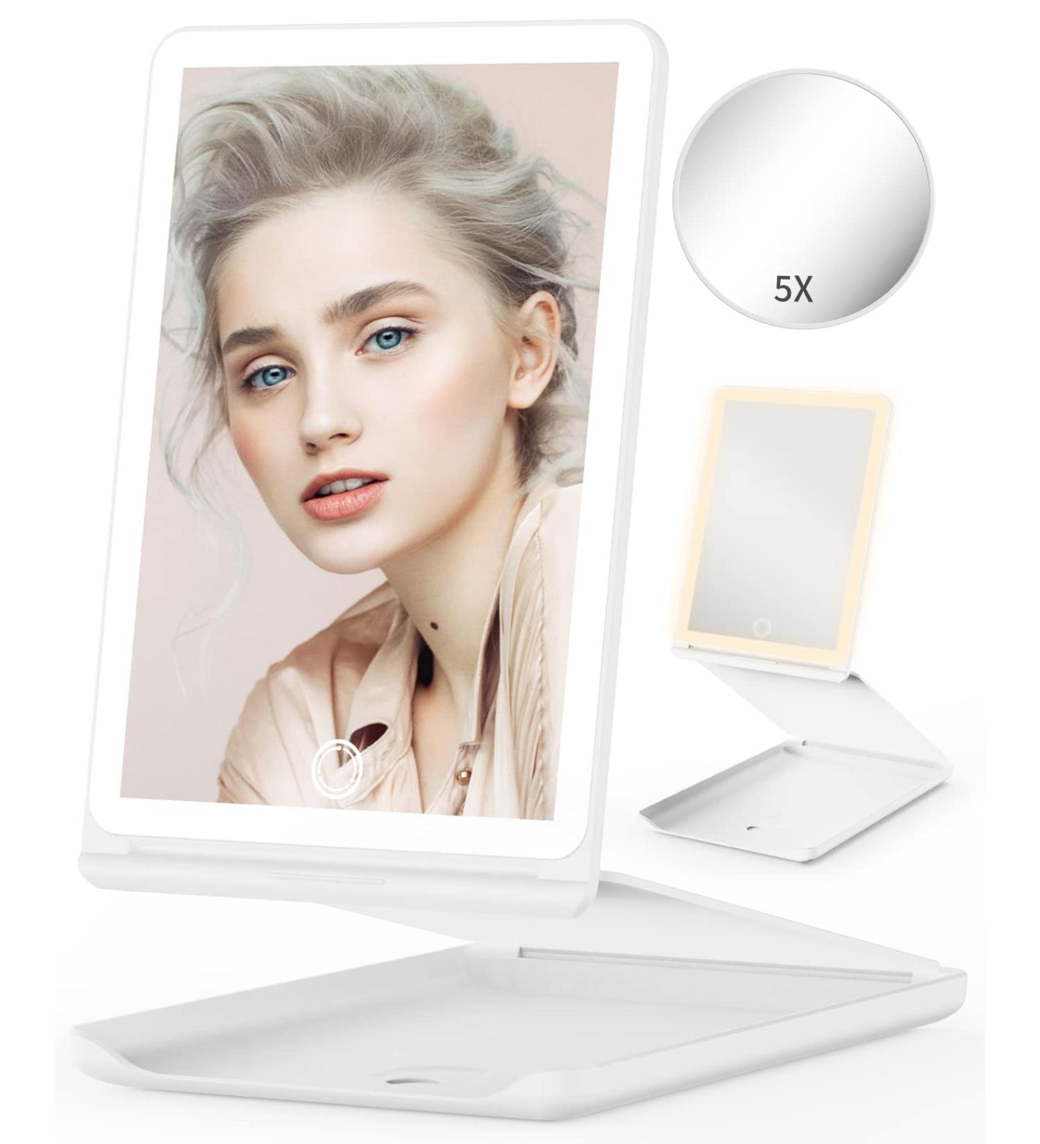 Jack & Rose Travel Mirror - Lighted Makeup Mirror with Magnification | Portable LED Vanity Mirror - Buy Online on GoSupps.com