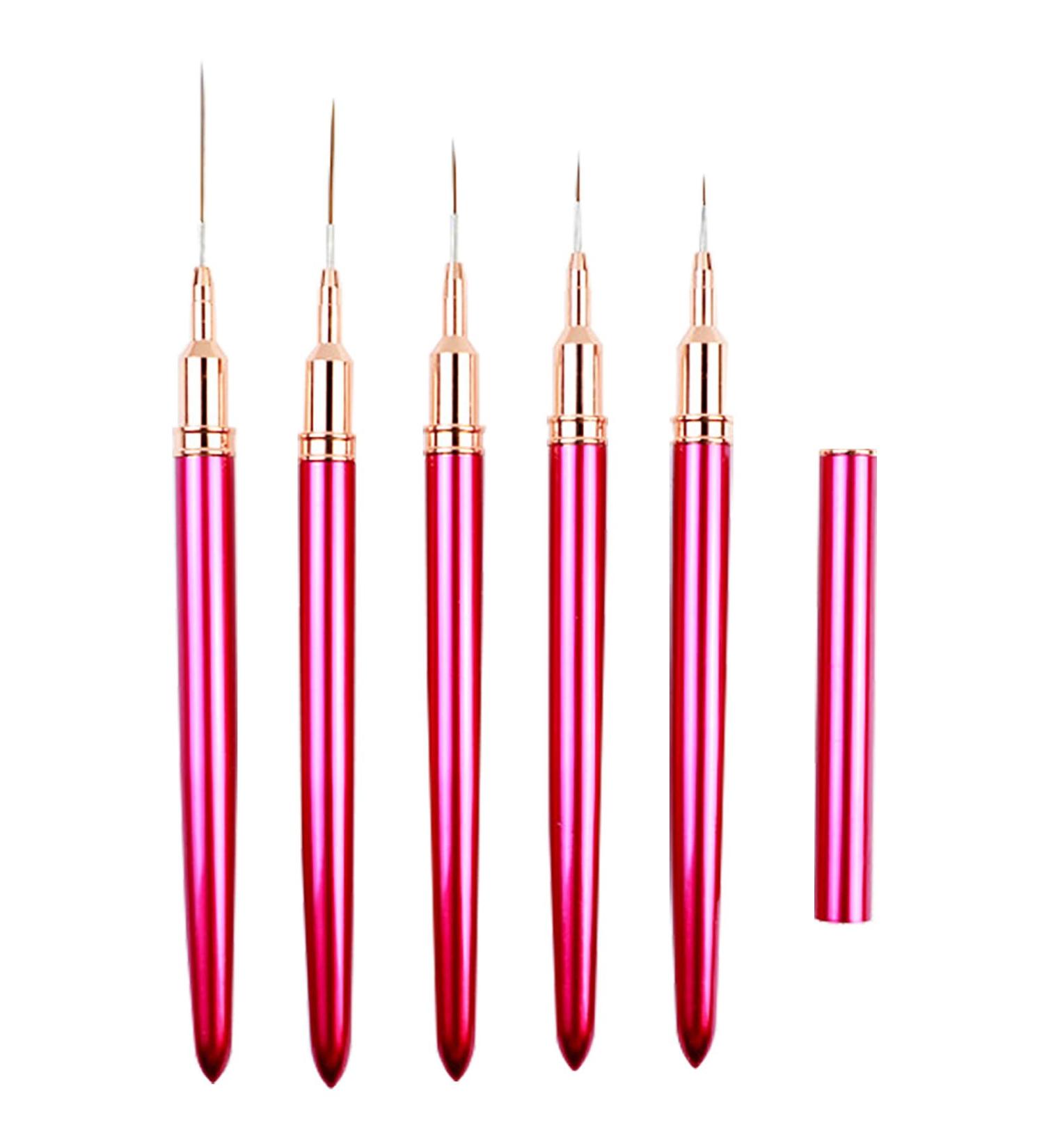 5Pcs Nail Arts Liner Brushes Painting Brush Set Thin Nail Arts Dotting Drawing Pen 4/8/12/20/25mm Suitable For Home Use - Buy Online on GoSupps.com
