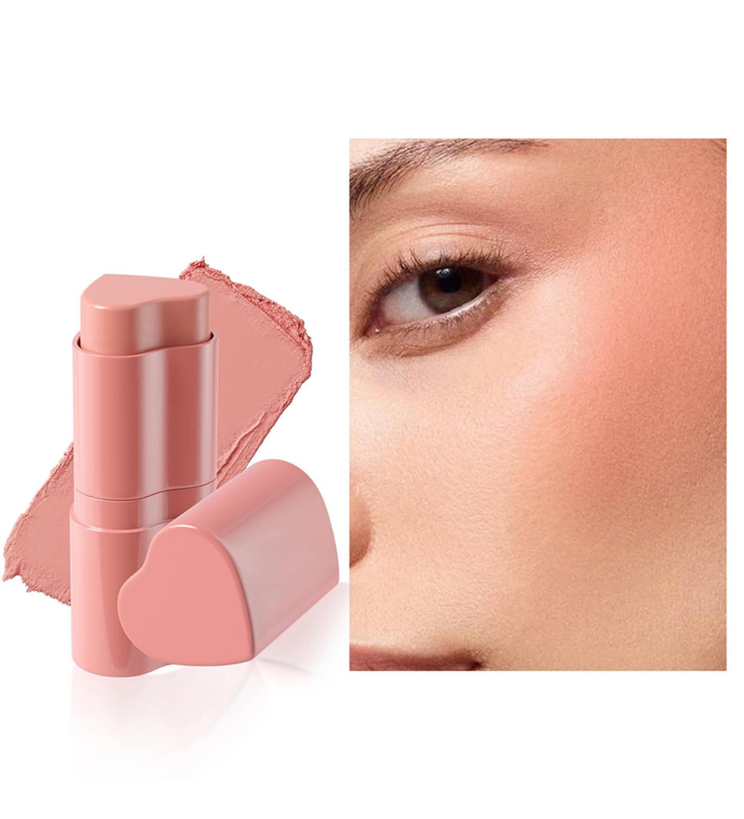 LXZJJM Heart Blush Stick Cream Multi Purpose 3 in 1 Blush Stick for Cheeks Sweet Heart Shaped Design Easy Application Smooth Velvet Finish Blush for Cheeks Eyes Lips (03# Peacchy Bliss 5G) 03# Peacchy Bliss 5 g (Pack of 1) - Buy Online on GoSupps.com
