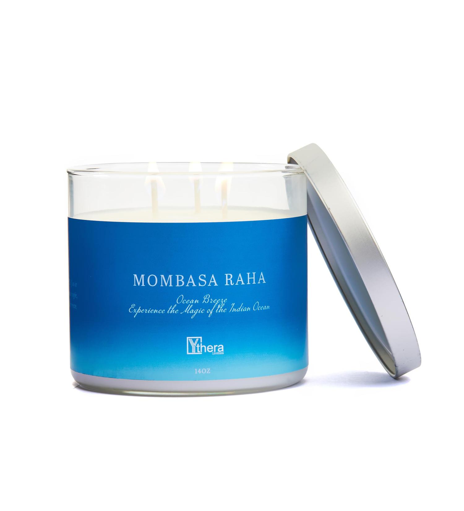 Mombasa Raha Ocean Breeze 3-Wick Scented Candle | Luxe Aromatherapy for a Tropical Escape | Shop Internationally - Buy Online on GoSupps.com