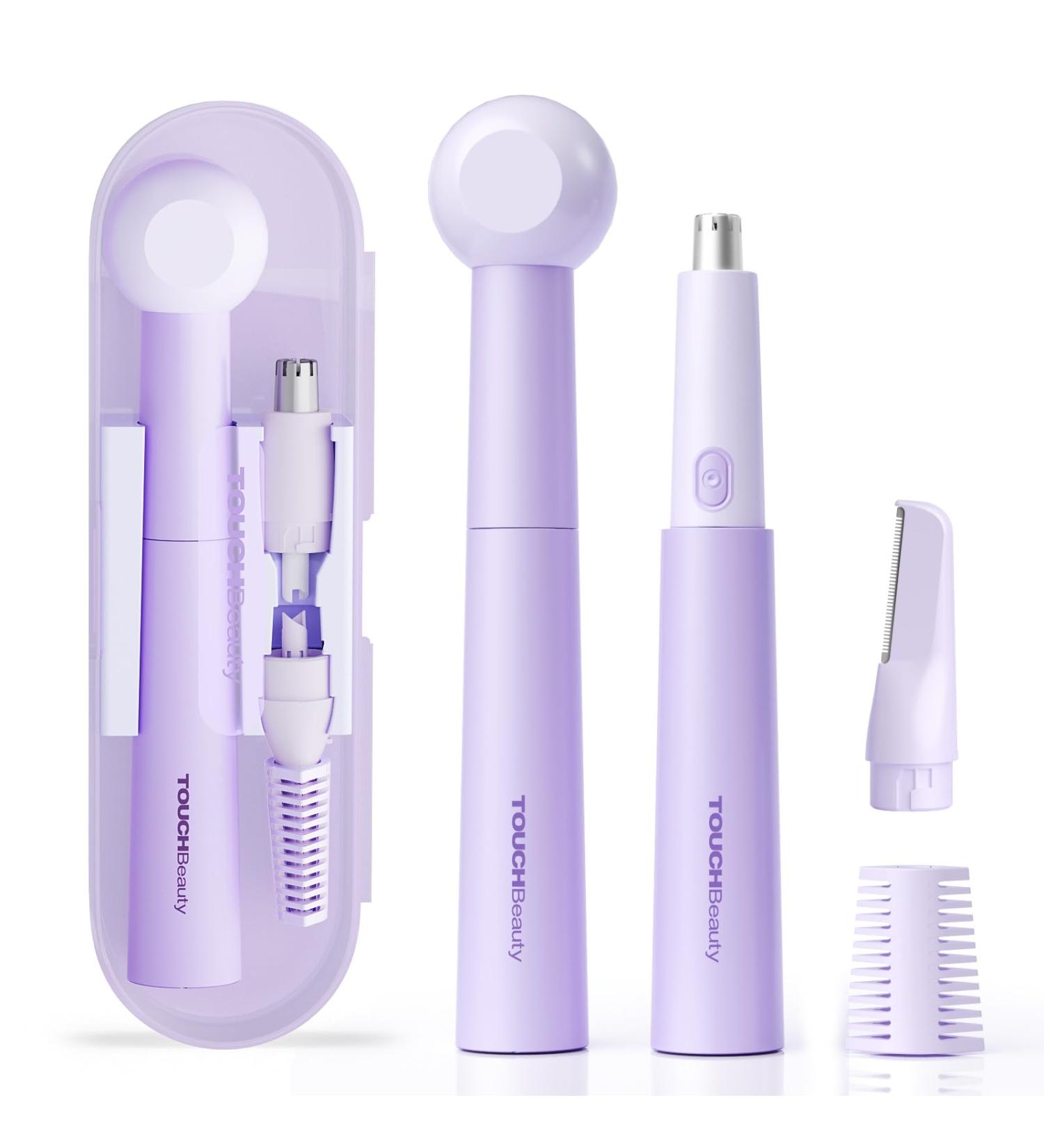 TOUCHBeauty 2024 Ear and Nose Hair Trimmer for Women - Powerful 11 000 RPM Rechargeable IPX7 Waterproof Easy Clean Facial Hair Groomer in Purple - Buy Online on GoSupps.com