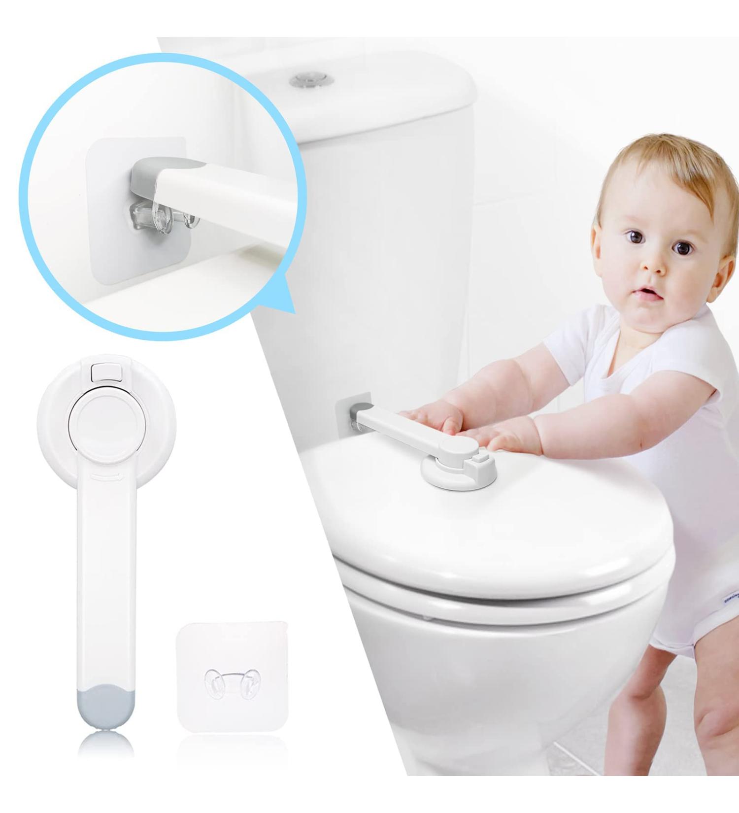 Child Safety Toilet Lock - Gapless Design, Baby Proof with 2 Extra Strong 3M Adhesives, Easy Installation, White - 1 Pack - Buy Online on GoSupps.com
