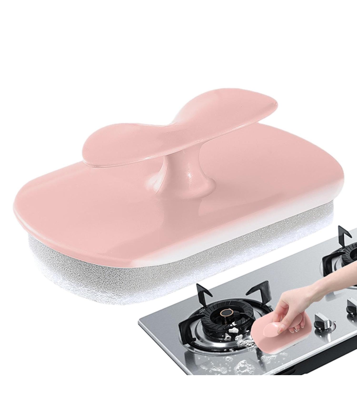 Shakven Glass Squeegee Brush - Glass Cleaning Absorbent Sponge Scrubber Brush | Household Cleaner Brush to Reach Tight Spaces for Bathroom Glass Kitchen Cooktops Pink - Buy Online on GoSupps.com
