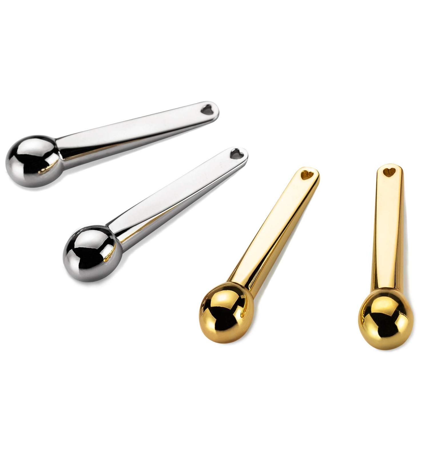 Lisapack Metal Eye Cream Applicator 4 Pack - Roller Ball Massager Stick for Depuffing and Massage - Silver & Gold - Buy Online on GoSupps.com