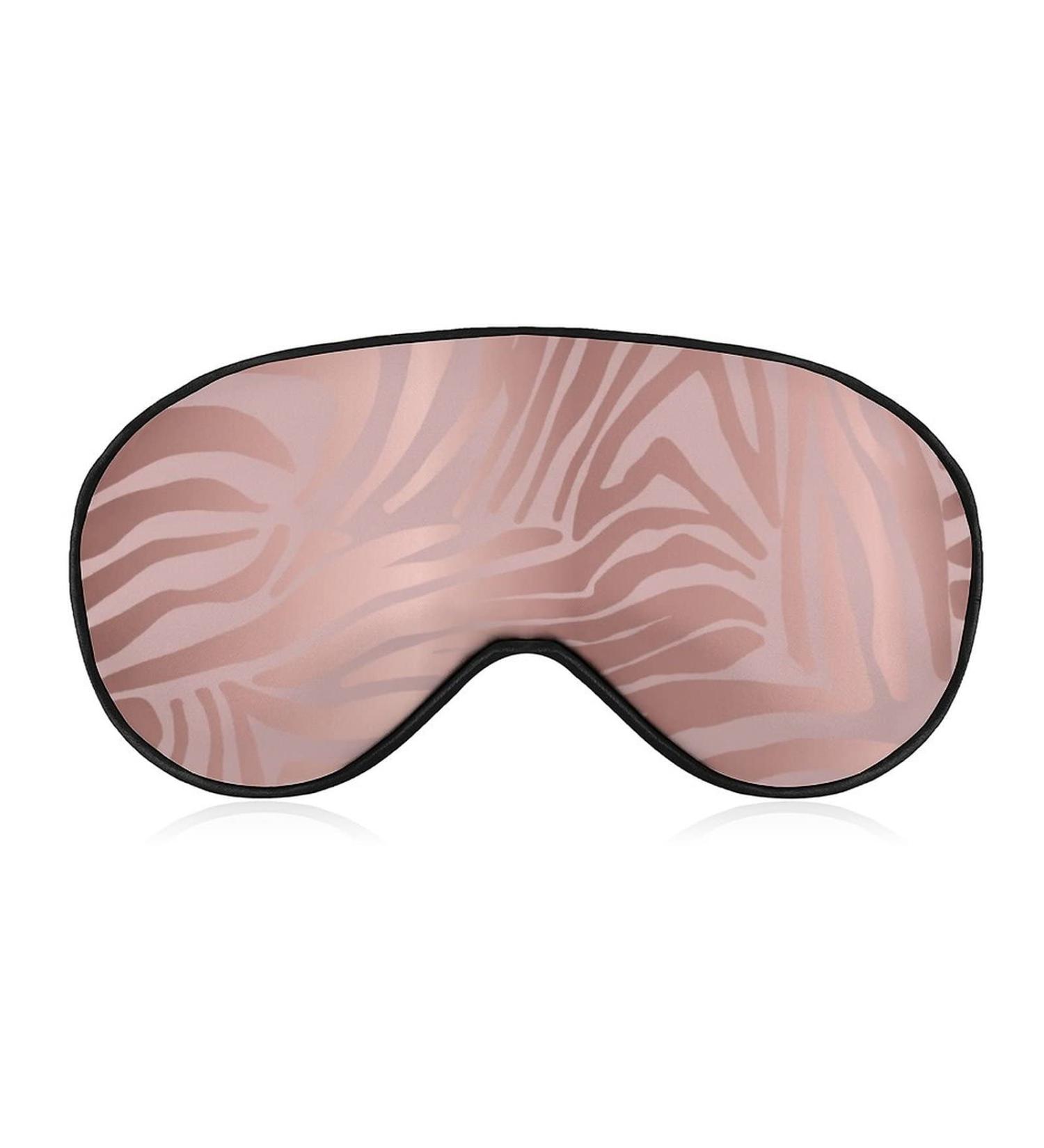 Shop Rose Gold Zebra Skin Sleep Mask | Adjustable Eye Shades for Women | Comfortable & Stylish Sleeping Cover - Buy Online on GoSupps.com