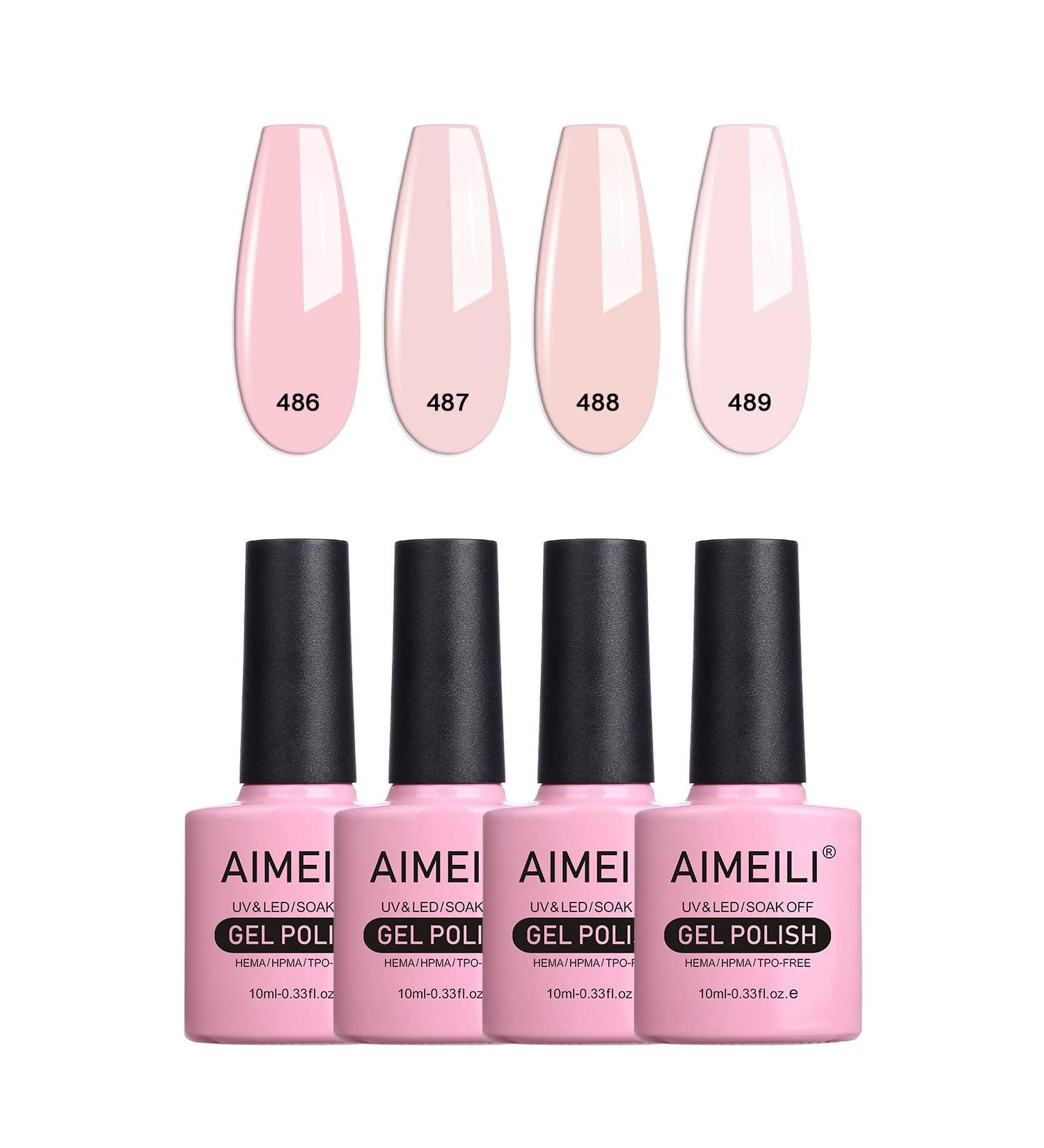 AIMEILI Gel Nail Polish Set Nude Gel Polish Set Soak Off UV LED Glossy Nail Salon Set Gel Varnish Nail Art Manicure Pedicure - Long Lasting & Easy to Apply 4pcs X 10ml - Kit28 KIT4-28 10 ml (Pack of 4) - Buy Online on GoSupps.com
