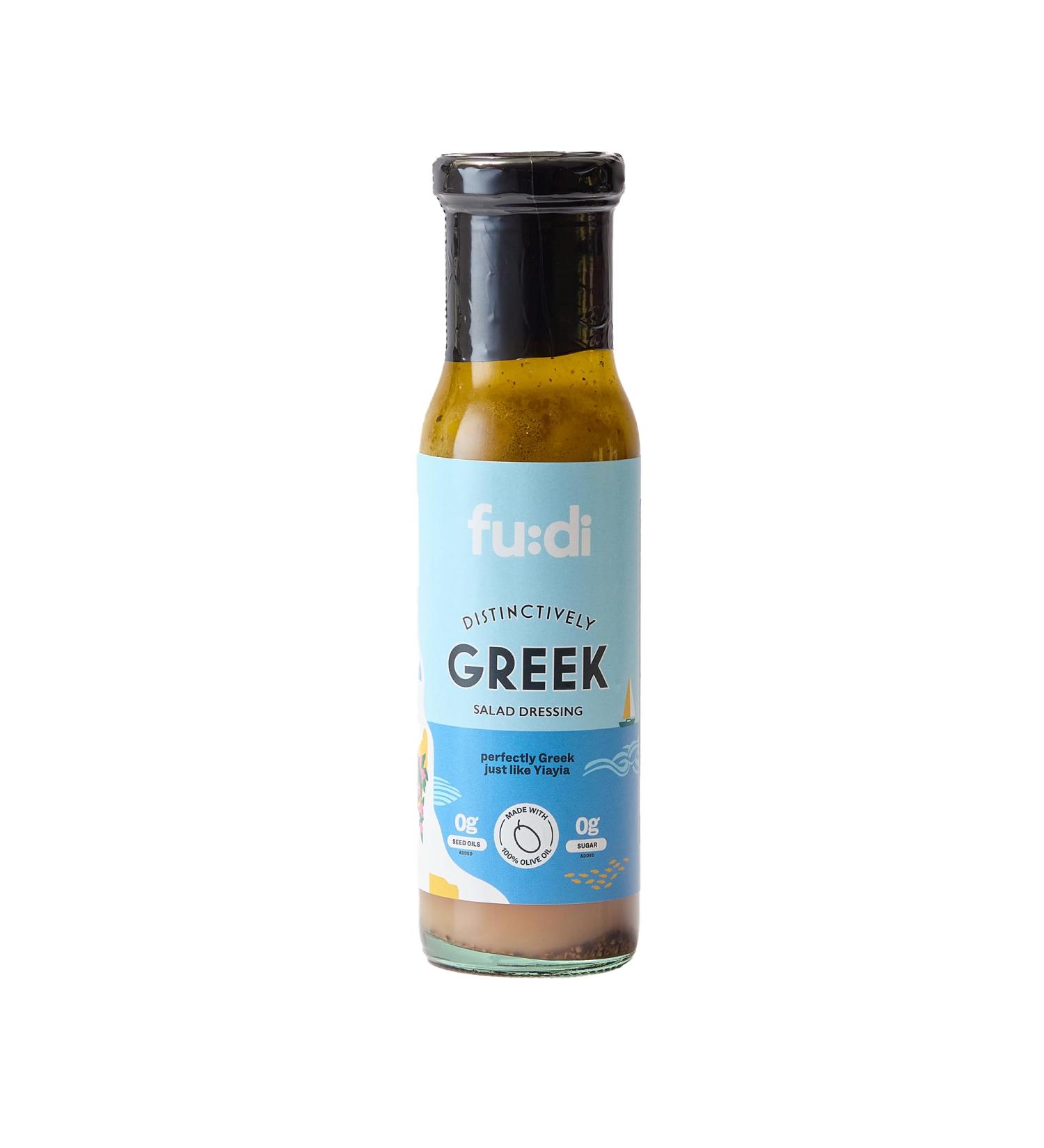 Fu Di Greek Salad Dressing - Rich & Tangy | Authentic Flavour | No Added Sugar | No Seed Oil | Low Carb (220ml) - Buy Online on GoSupps.com