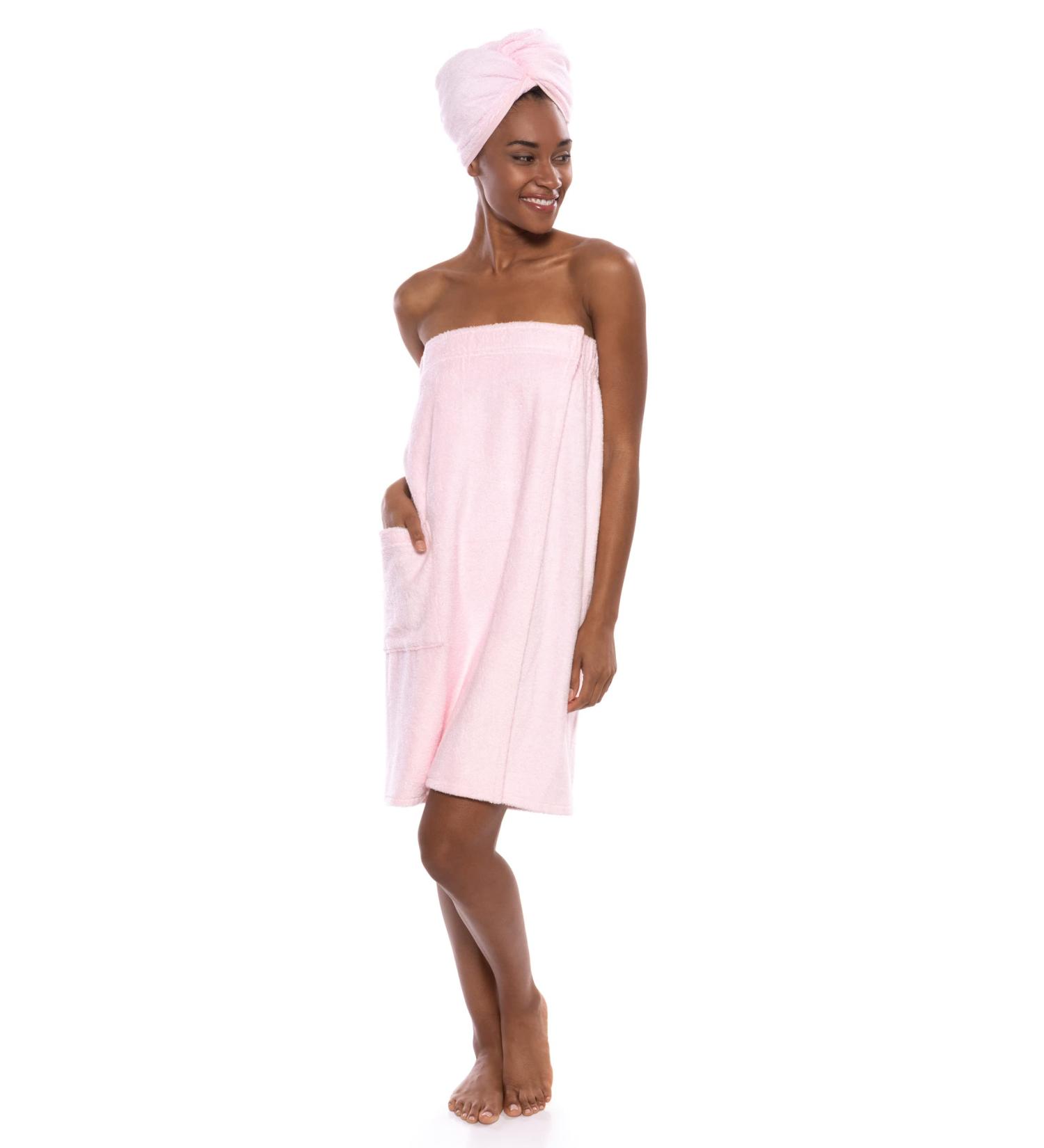 Buy Women's Towel Wrap - Viscose from Bamboo Spa Wrap Set | Texere Waterfall | 2X/3X | Barely Pink - Shop Internationally - Buy Online on GoSupps.com