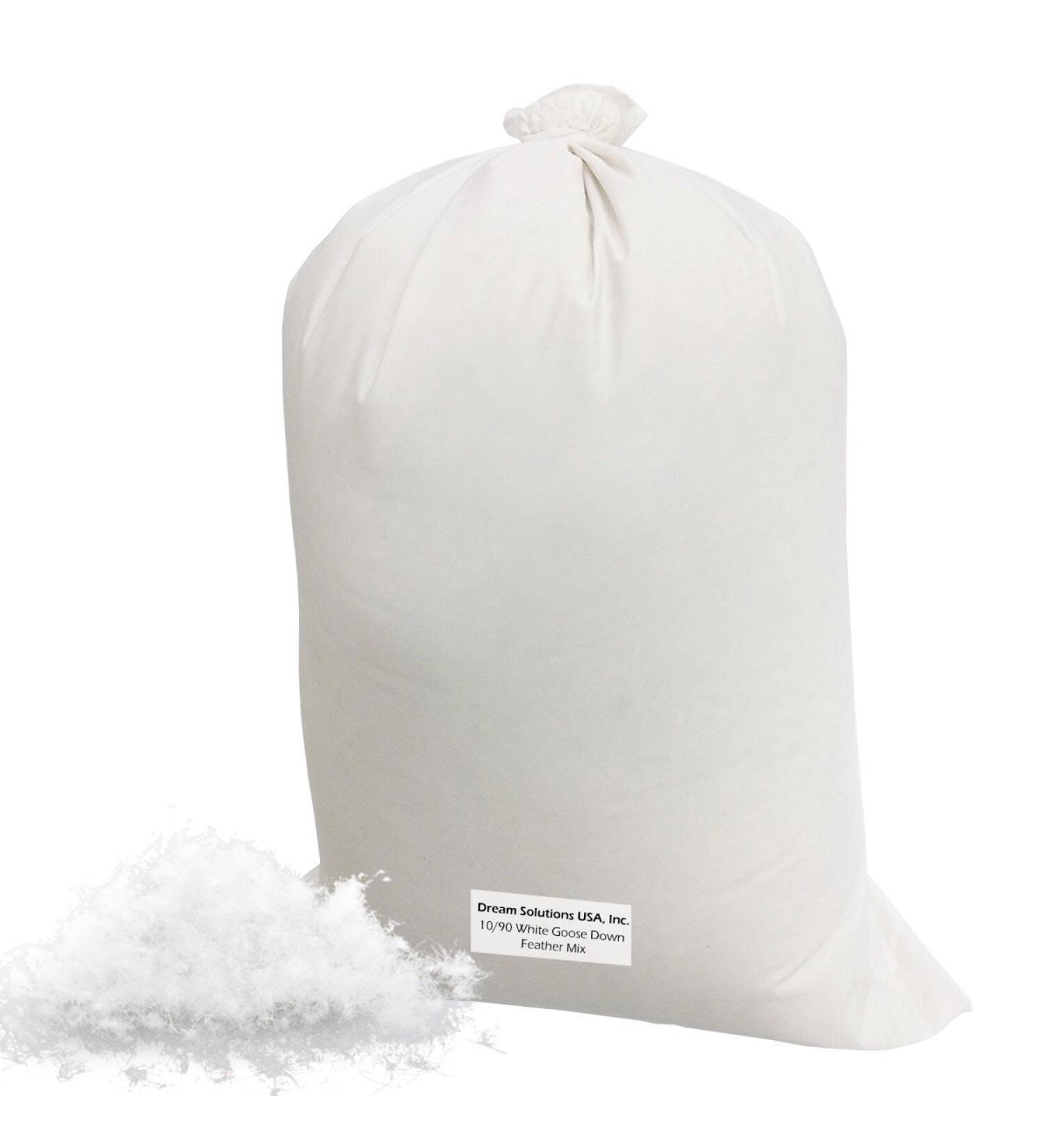 Dream Solutions USA Bulk Goose Down Filling 10/90 (3/4 lb) 100% Natural White Down and Feather   Fill Stuffing Comforters  Pillows  Jackets and More   Ultra-Plush Hungarian Softness Brand 1 Count (Pack of 1)