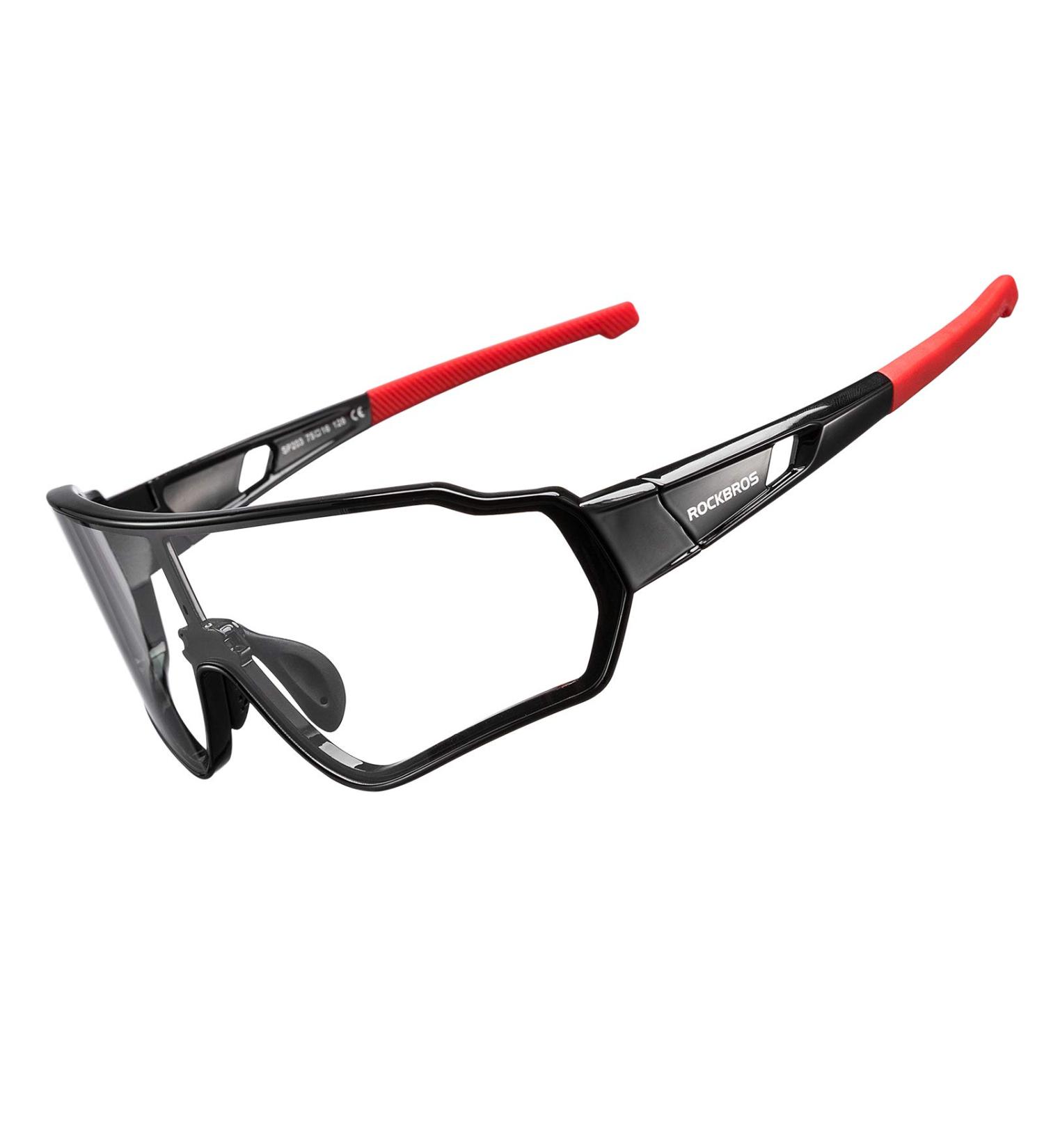 ROCKBROS Photochromic Cycling Sunglasses | UV Protection | Black-Red - Buy Online on GoSupps.com