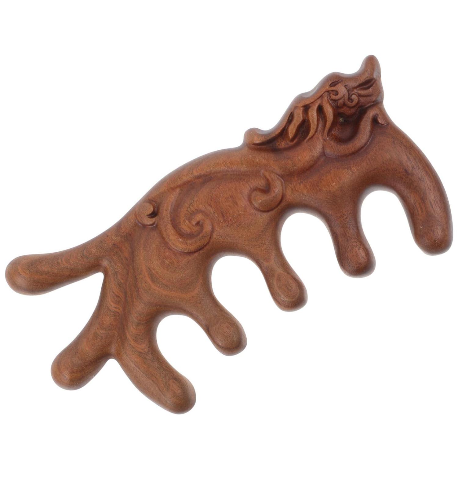 Patkaw Wooden Massage Comb | Broad Tooth Scalp Massager | Retro Decorative Kamm & Gua Sha Tool | Manual Acupuncture Massager for Fatigue Relief | International Shipping Available - Buy Online on GoSupps.com