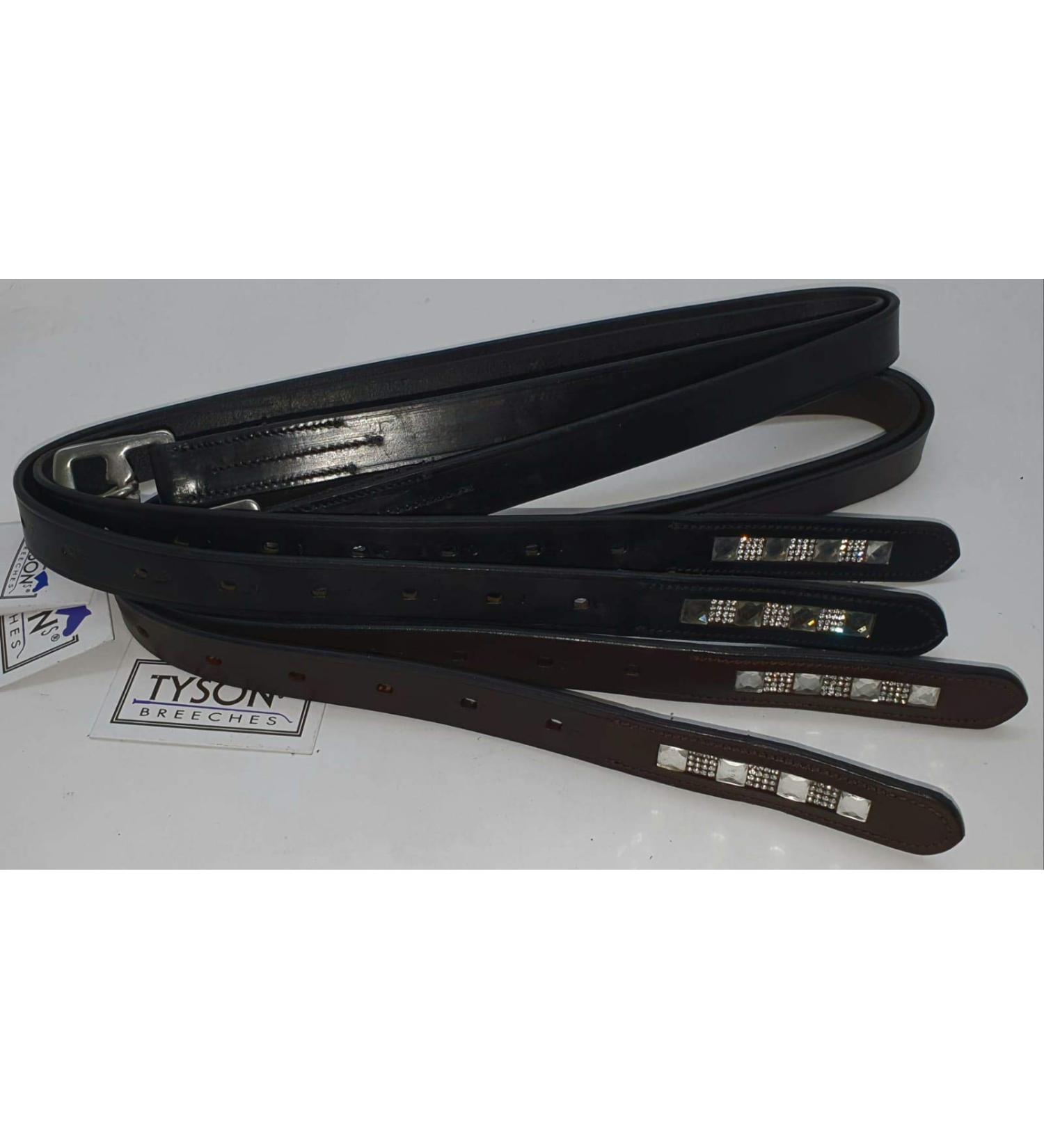 Buy Big Liz Braun Black Leather Glittering Children Stirrup Straps 100 110 120 cm - Numbered Tysons (120 cm) - International Shipping Available - Buy Online on GoSupps.com