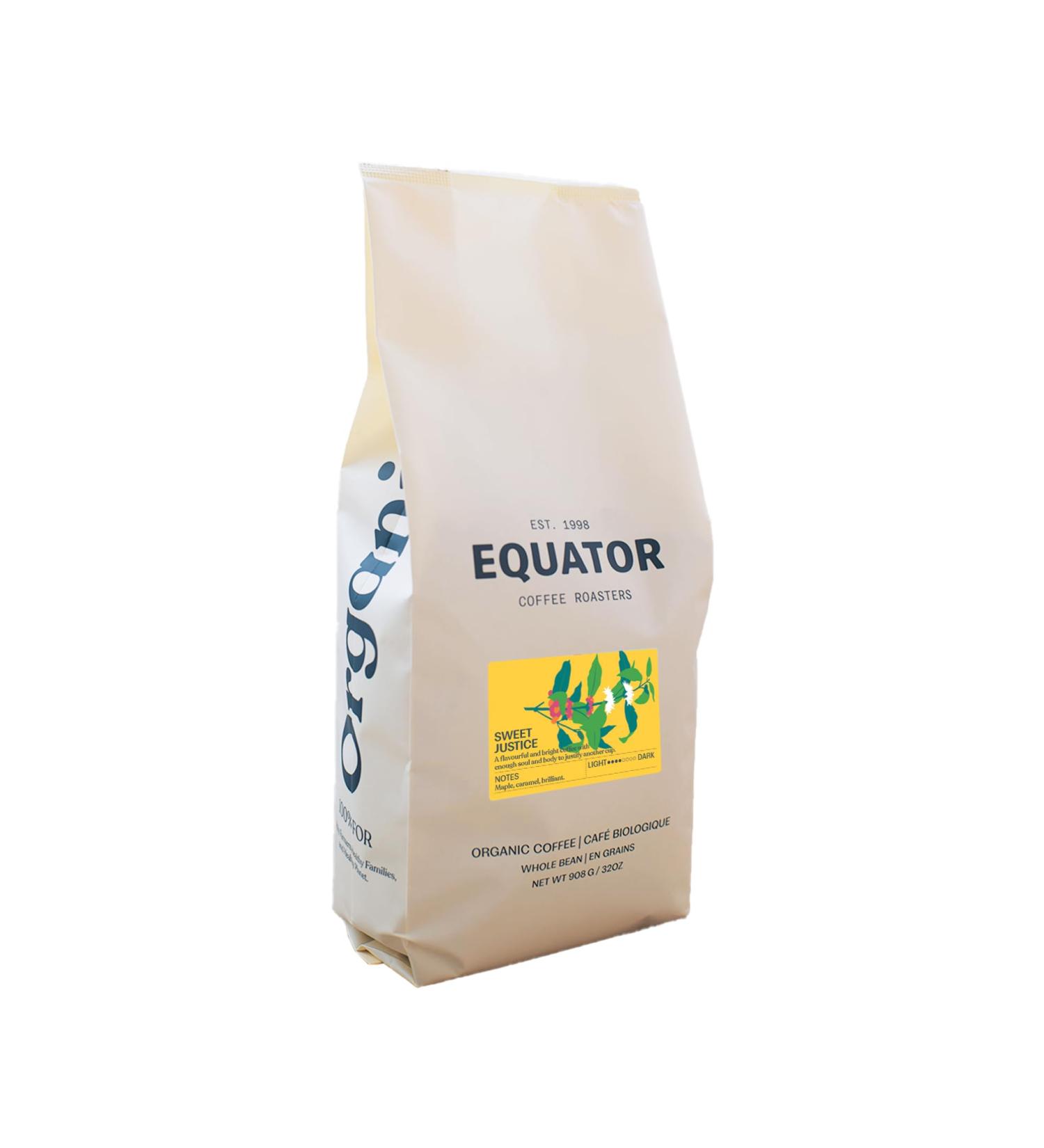 Equator Roasters Sweet Justice Fresh Roasted Coffee Specialty Grade Coffee Ethically Sourced Fair Trade Coffee Natural & Organic Arabica Coffee Beans Locally Roasted Coffee Fresh Artisan Coffee Sweet Justice 908 g (Pack of 1) - Buy Online on GoSupps.com