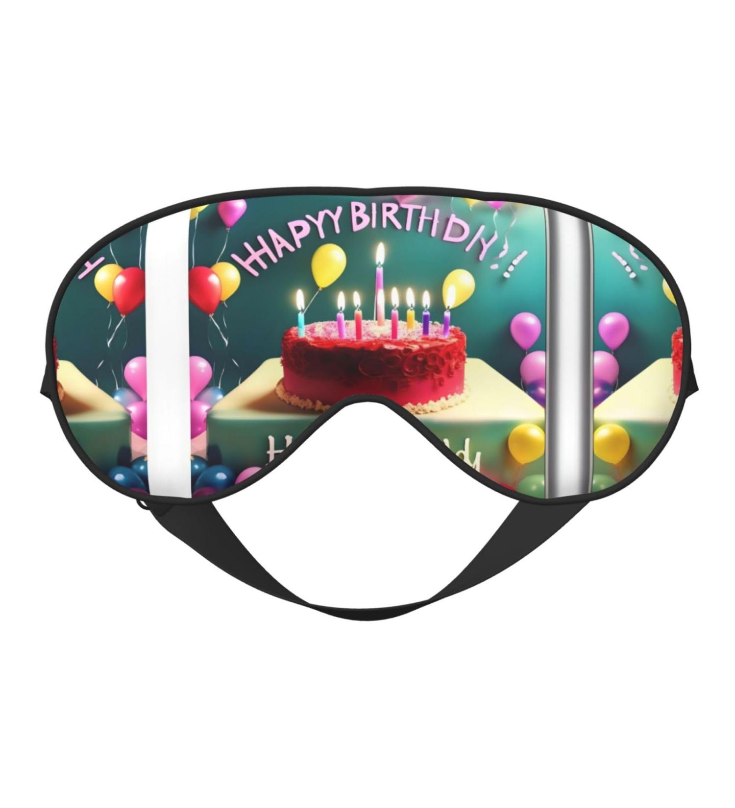 Happy Birthday Eye Mask | Soft Adjustable Comfortable Sleeping Mask for Men & Women - Black - Buy Online on GoSupps.com
