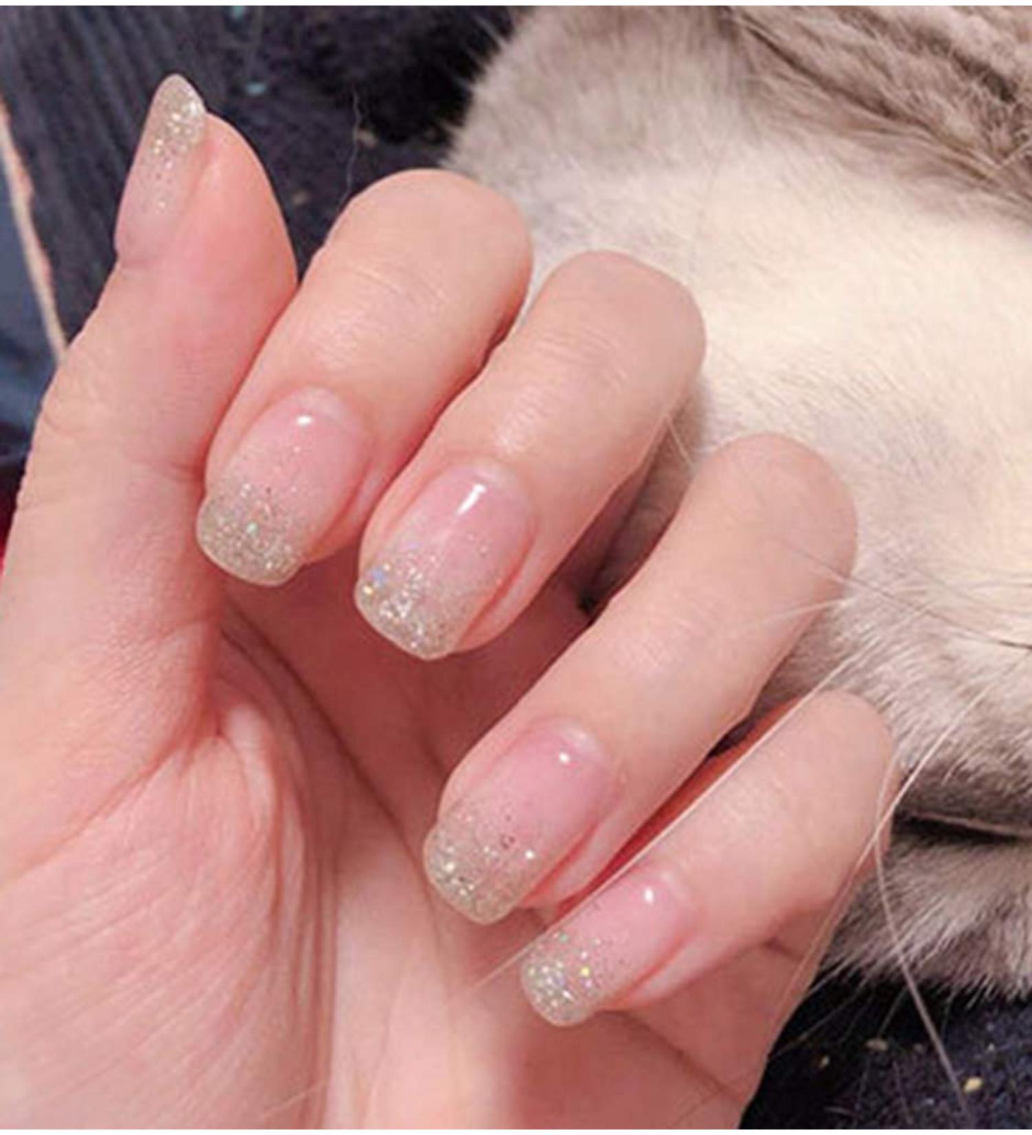 Brishow Coffin Artificial Fingernails - Short Pink Acrylic Nails for Women & Girls - 24 Pieces - Easy Stick-On - Buy Online on GoSupps.com