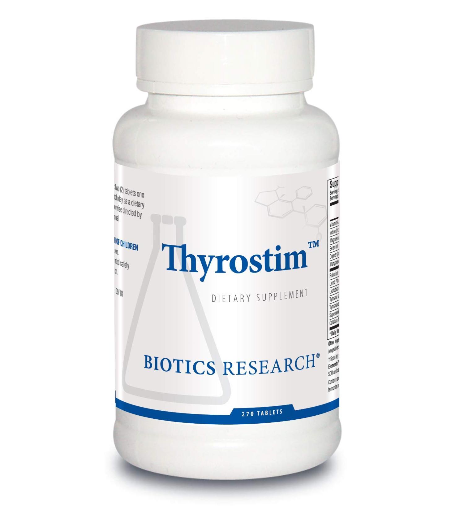 BIOTICS Thyrostim Endocrine Support - Balance Thyroid Hormones, Boost Metabolism & Aid Digestion - 270 Tablets - Buy Online on GoSupps.com