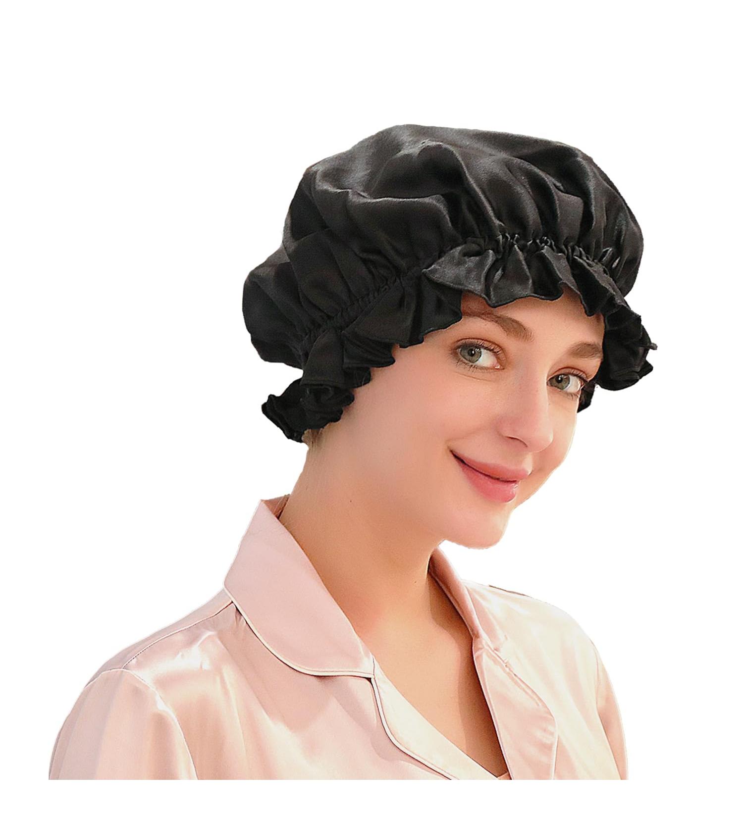 Zimasilk 100% Mulberry Silk Hair Wrap for Women - Double-Aged Elastic Sleep Cap (Black) | Premium Hair Care - Buy Online on GoSupps.com