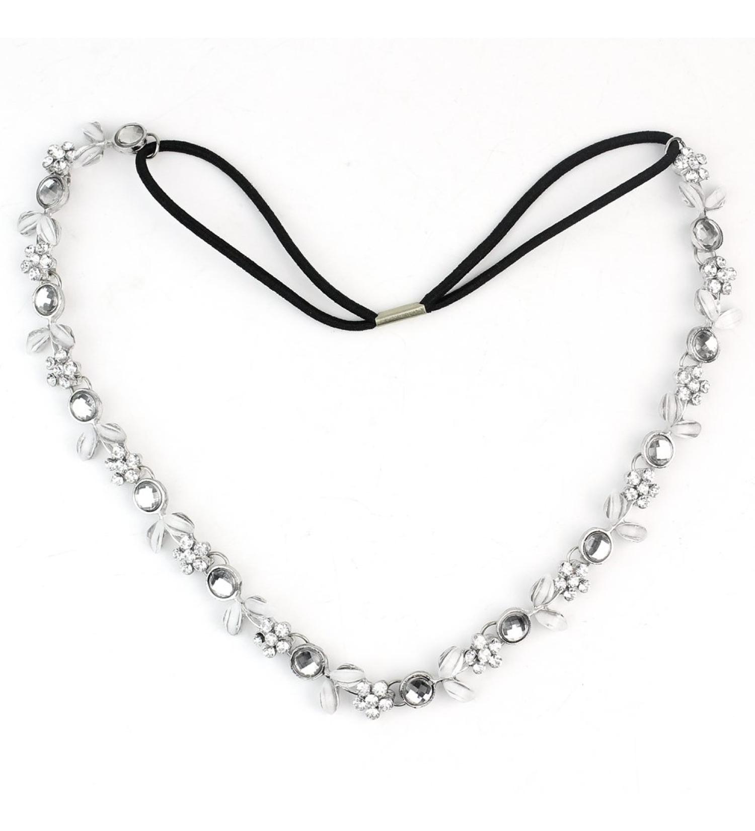 Adjustable Rhinestone Hairband - Silver Head Accessory | 325mm Stylish Headpiece - Buy Online on GoSupps.com