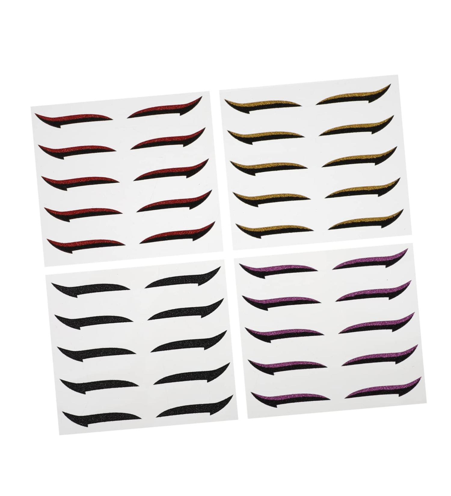 FOYTOKI 20 Pairs Eyeshadow Stickers Face Makeup Stickers Face Glitter Stickers Eyeliner Stencil Sticker Glue - Buy Online on GoSupps.com