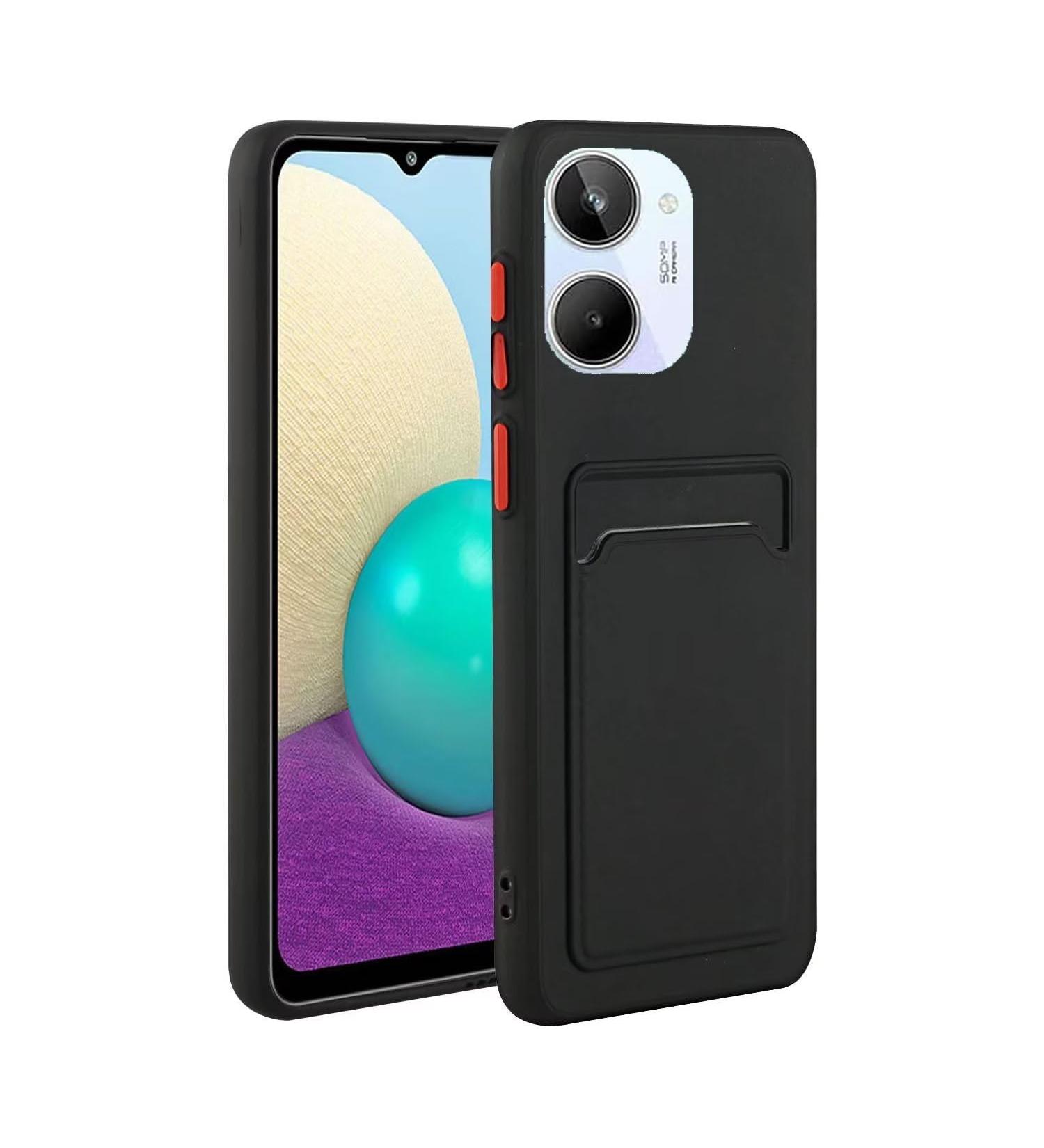 Buy Tivenfezk Nadoli Silicone Case for Oppo Realme 10 4G - Ultra Thin Shockproof Scratch-Resistant Wallet TPU Cover with Credit Card Holder - Black - Buy Online on GoSupps.com