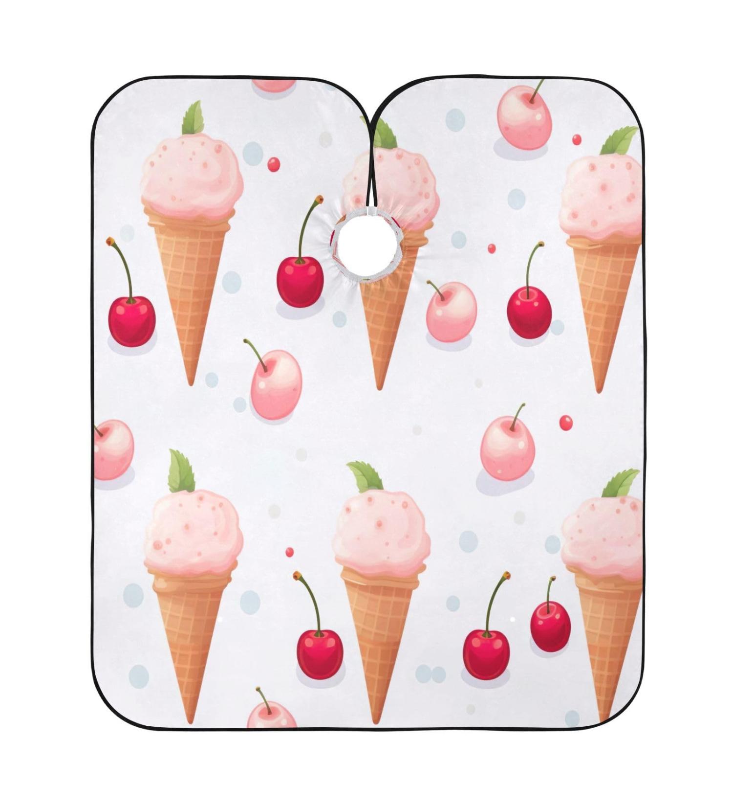 Kigai Cute Ice Cream Barber Cape - Waterproof Professional Hair Cutting Cape for Men & Women with Adjustable Snap Closure - Buy Online on GoSupps.com