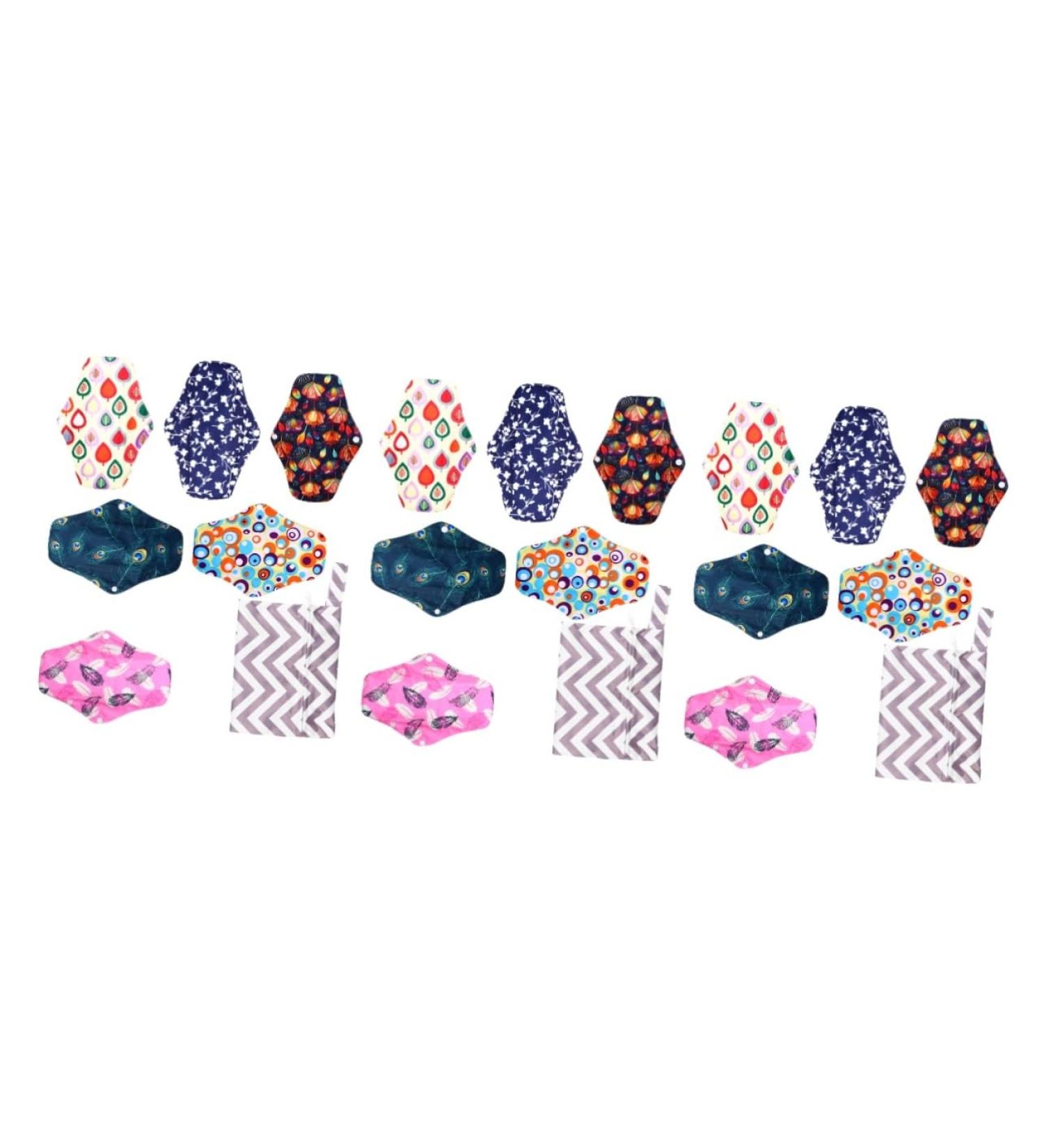 Buy Gatuida Portable 18 STK Storage Bag for Women's Menstruation Pads - Washable Waterproof Multi-Colored 3 Pieces - Perfect for Pad Organization! - Buy Online on GoSupps.com