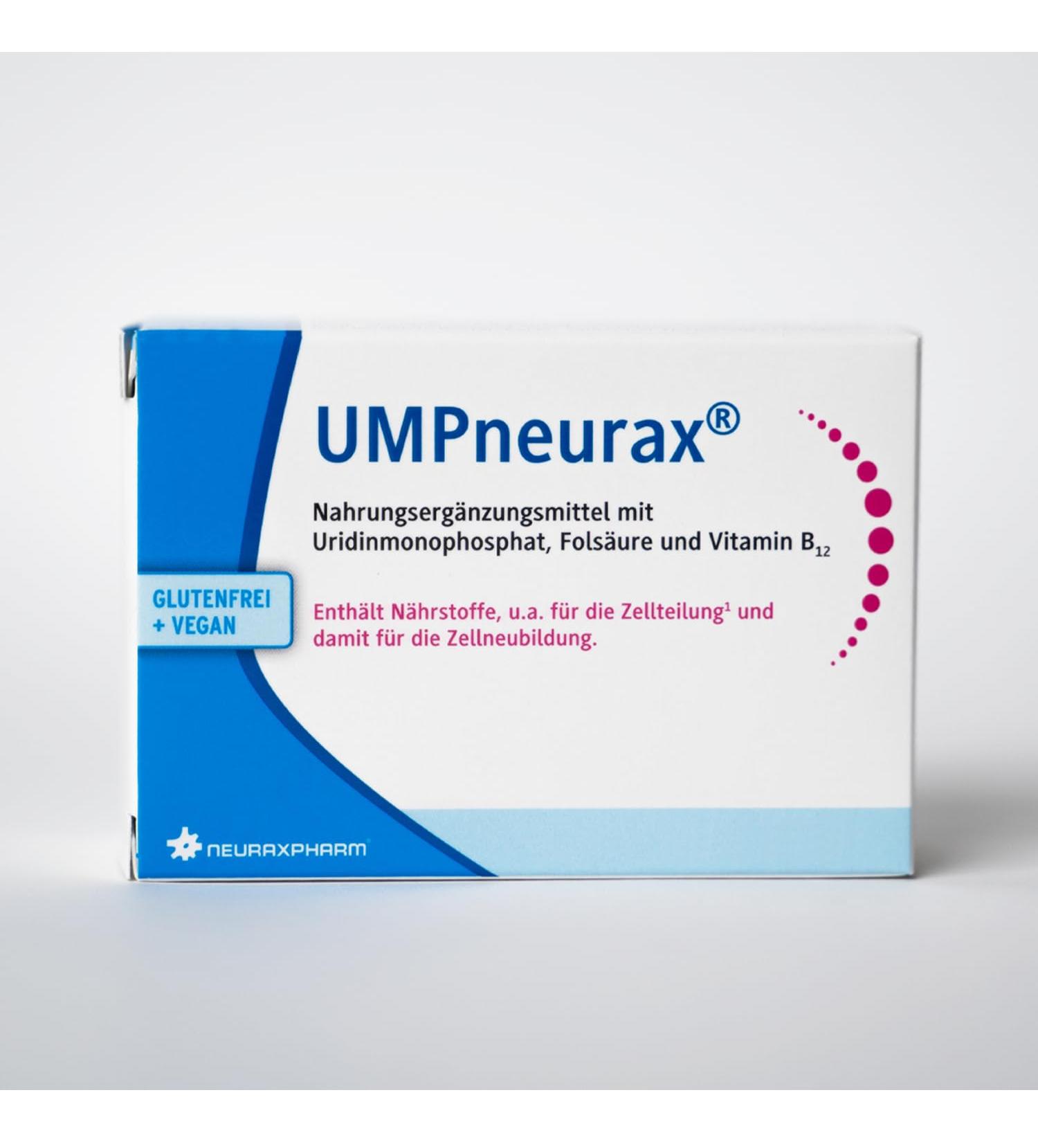 Umpneurax Dietary Supplements - Uridine Monophosphate Folic Acid & Vitamin B - Vegan & Gluten-Free - 60 Film-Coated Tablets for Cell Division & New Formation - Buy Online on GoSupps.com