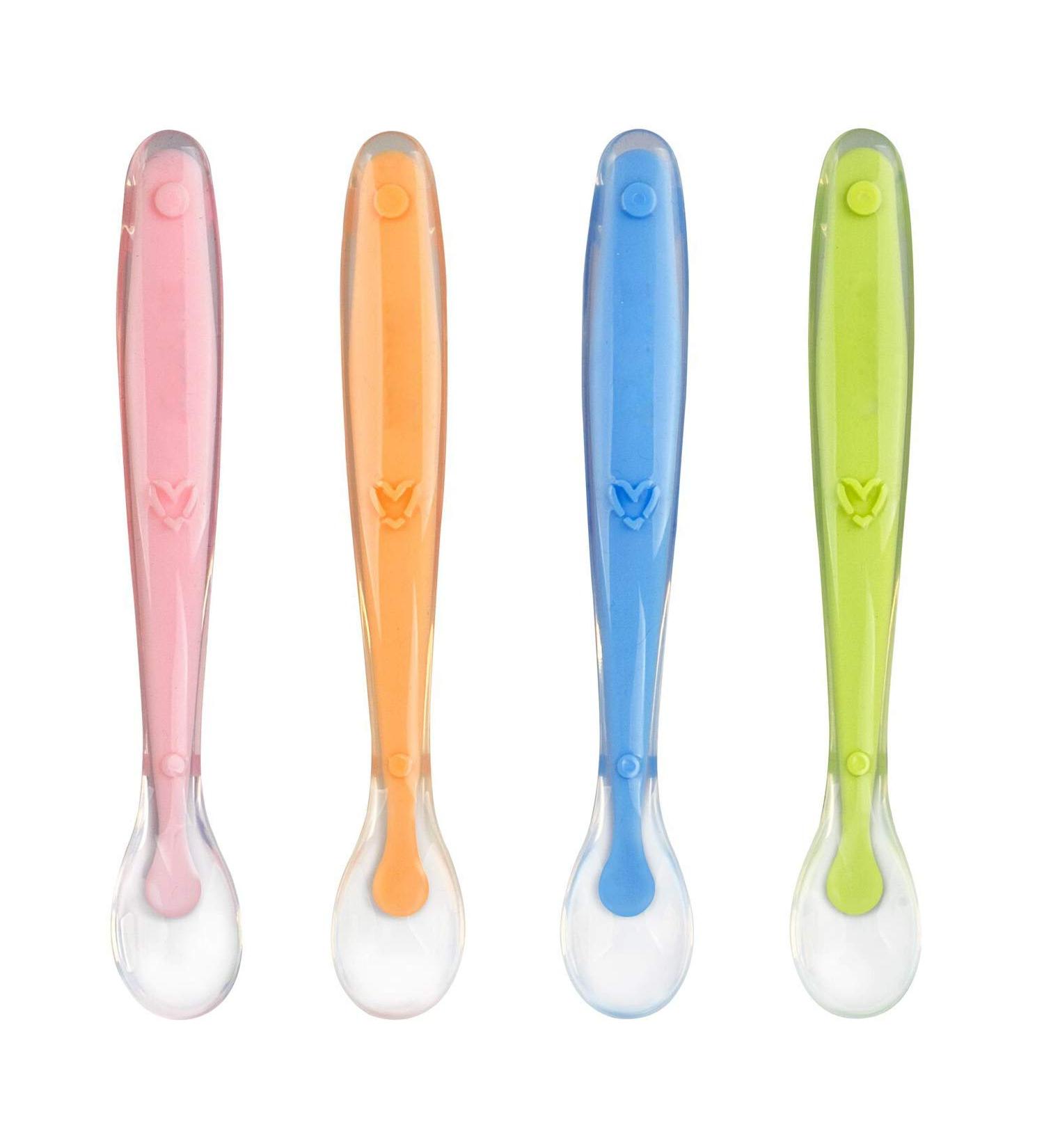LHKJ 4 Pcs Multi Coloured Silicone Spoon for Baby Feeding and Infant Weaning - Buy Online on GoSupps.com