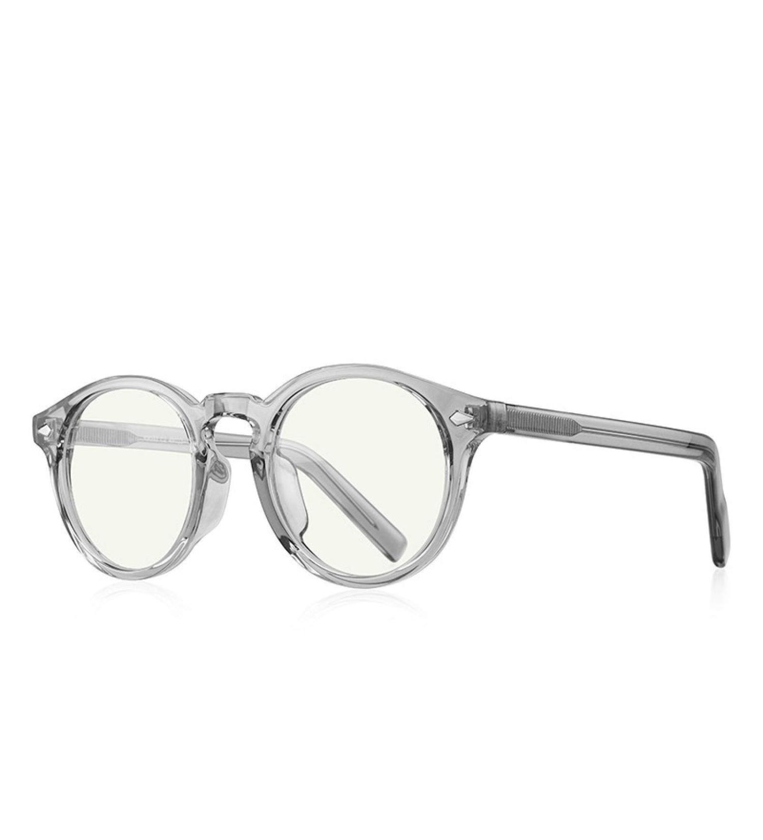 KDOQ Retro Oval Blue Light Blocking Glasses for Men & Women - Anti-Blue Ray Round Glasses in Gray | Stylish & Comfortable - Buy Online on GoSupps.com