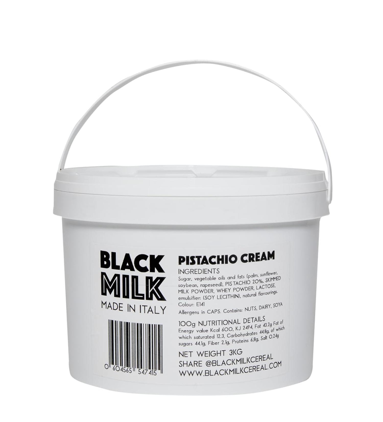 Black Milk Pistachio Cream Spread for Catering 3kg - Gluten Free - Single - Extra Large Tub - Buy Online on GoSupps.com