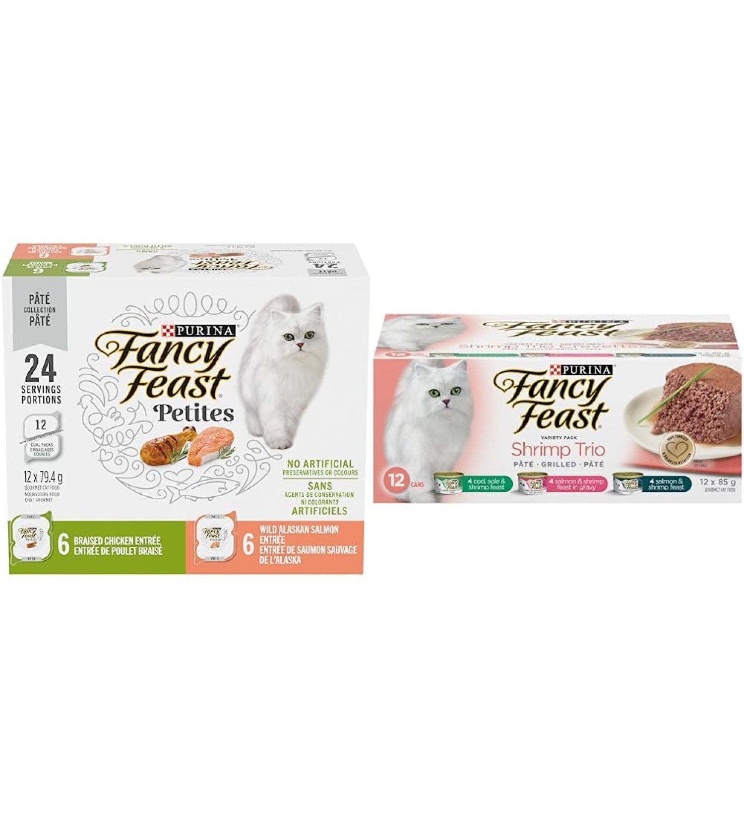 Fancy Feast Wet Cat Food | Petites P t Collection Variety Pack + Shrimp Trio Variety Pack - Buy Online on GoSupps.com