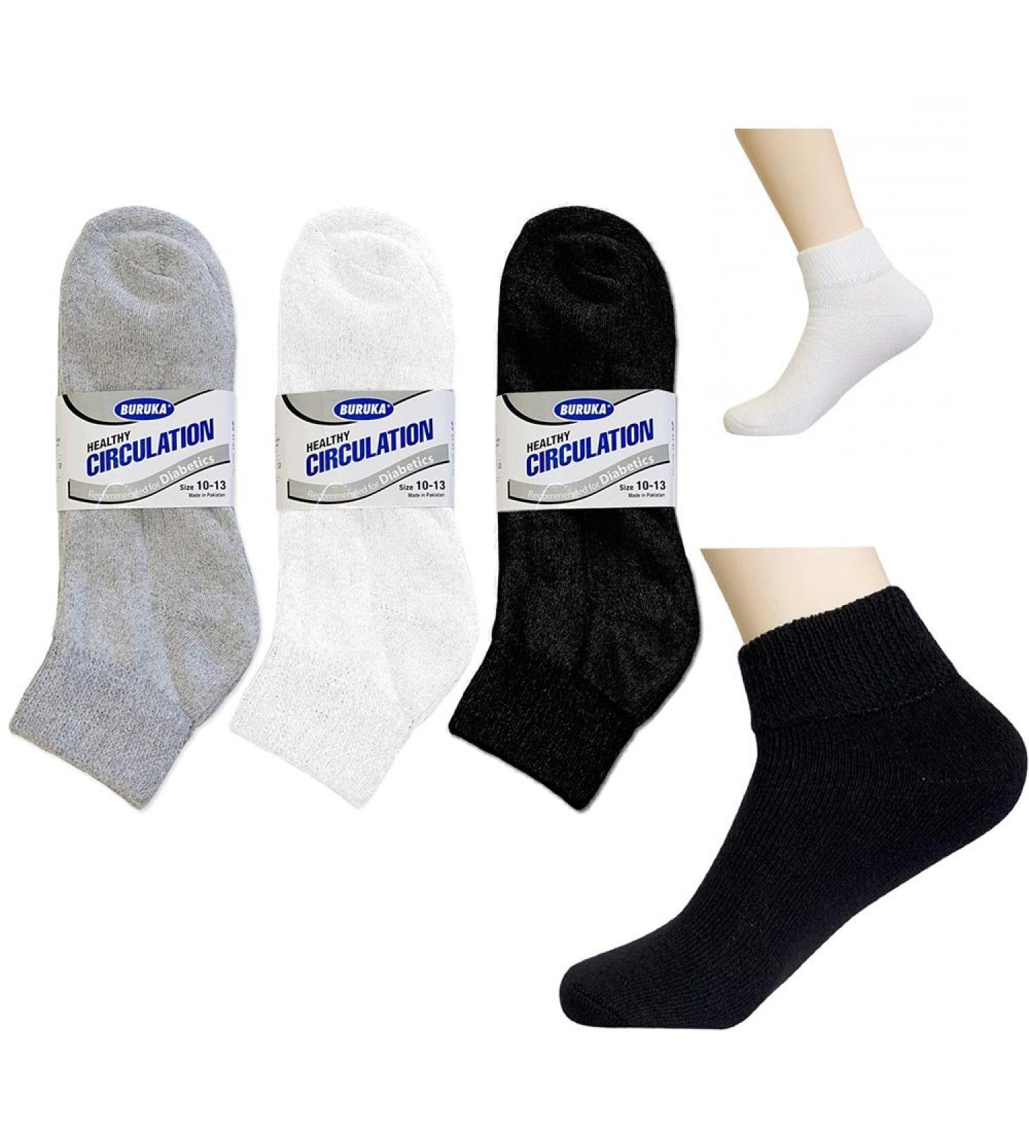 9 Pair Diabetic Ankle Circulatory Socks | Mens Loose Fit Size 10-13 | Health Support - Buy Online on GoSupps.com