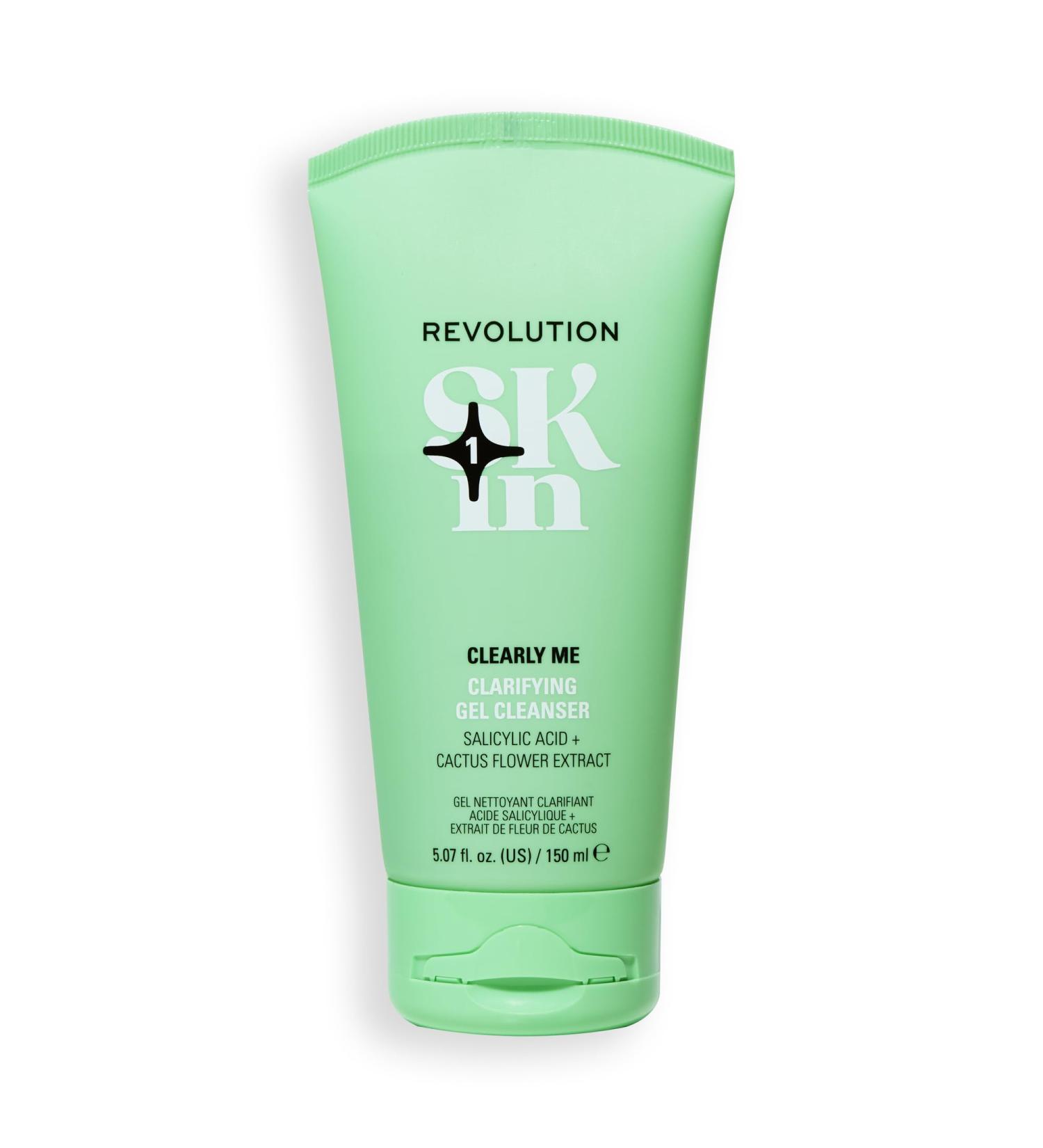Revolution SKin Clearly Me Clarifying Cleansing Gel Gel Detergente Purificante per Pelli Impure e Miste Vegano e Cruelty-Free 150ml Clear 150 ml (Lot de 1) - Buy Online on GoSupps.com