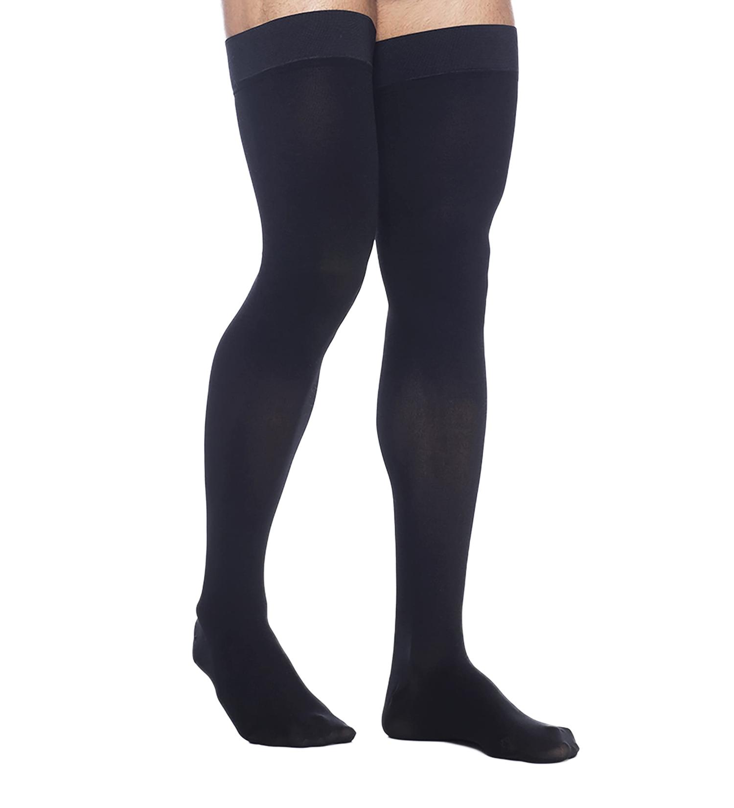 SIGVARIS Men's DYNAVEN Thigh-High Compression Stockings - 20-30mmHg Black ML - Medium Long - Buy Online on GoSupps.com