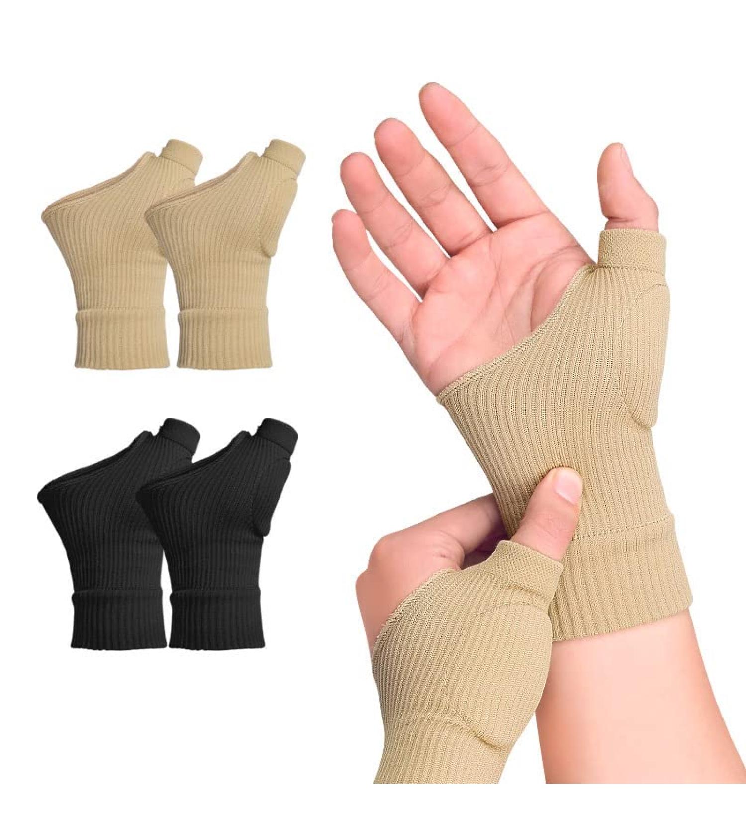 RooRuns Thumb Arthritis Compression Gloves - Breathable Fingerless Wrist Support & Gel Pads for Carpal Tunnel Relief - Comfortable Pain Relief for Small Hands - Buy Online on GoSupps.com