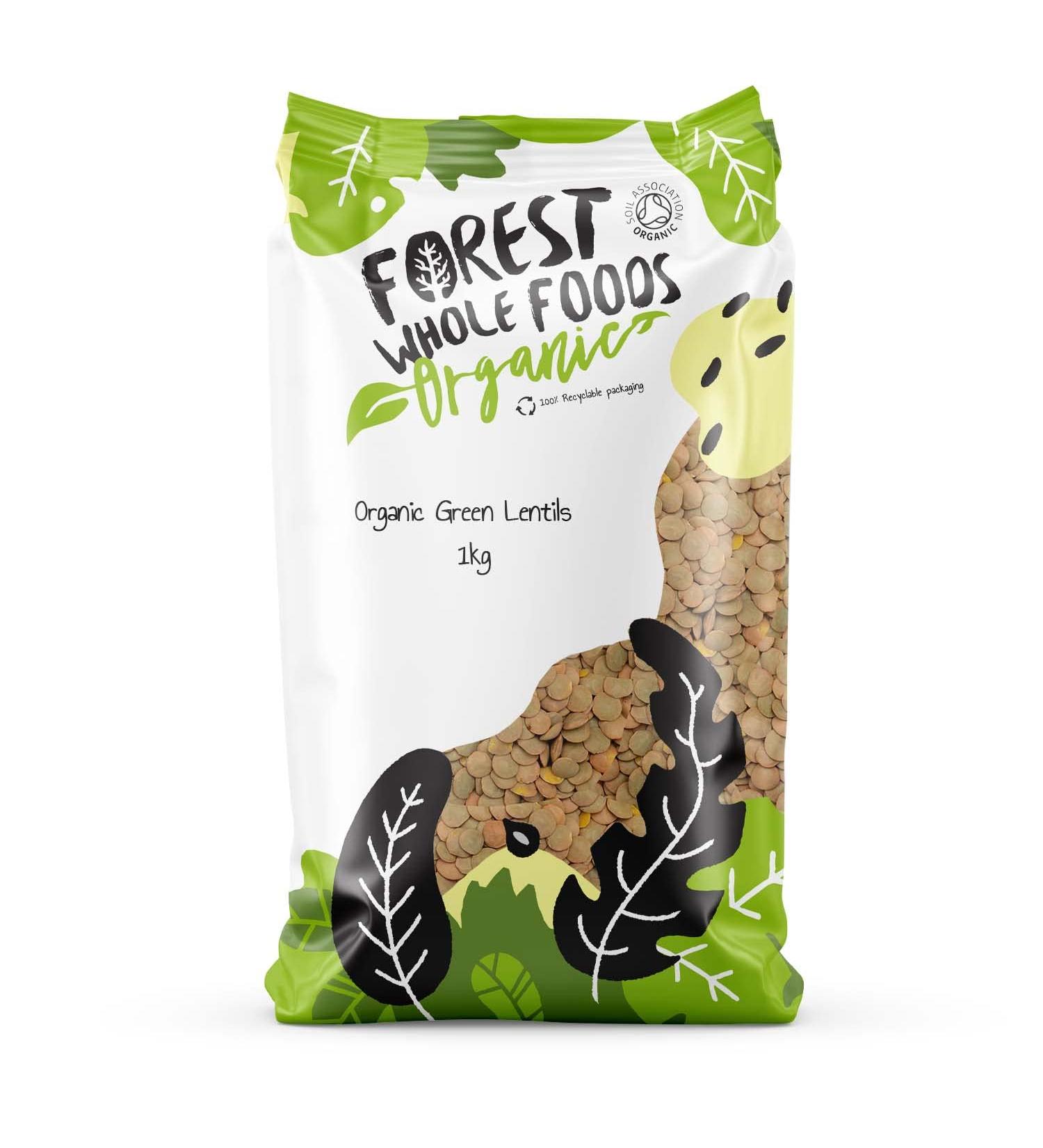 Forest Whole Foods Organic Green Lentils 1 kg - Buy Online on GoSupps.com