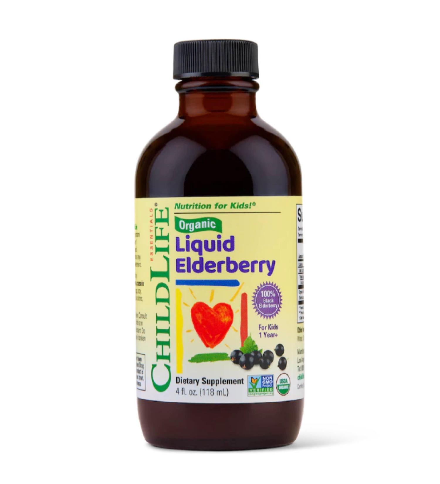 CHILDLIFE Essentials Organic Elderberry Syrup for Kids - Liquid Elderberry for Toddlers Elderberry Extract Drops Tincture for Babies Toddlers Children - 4 Fl Oz - Buy Online on GoSupps.com